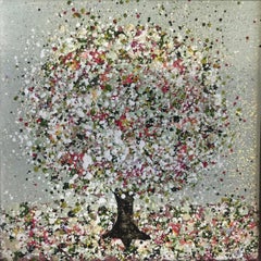 Shimmering Blossom, Original painting, Landscape, Tree Art, Textural art