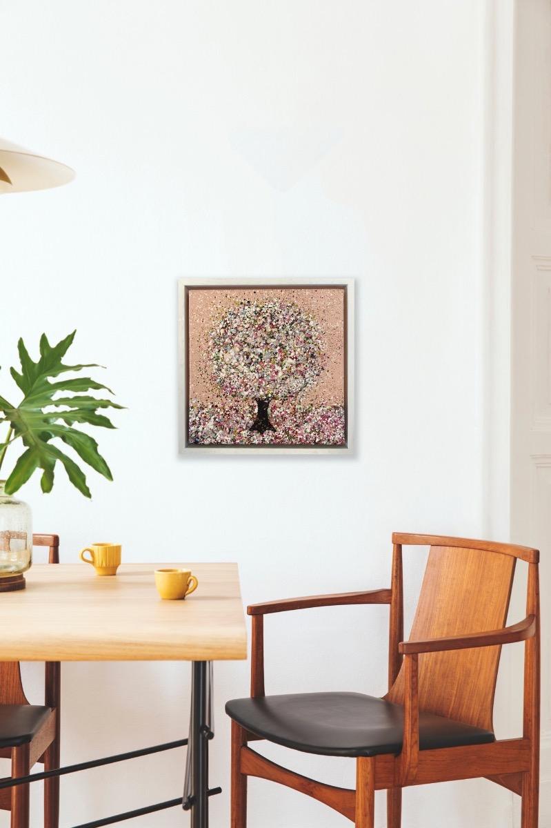 Sweetness, peinture originale, paysage, art rose, art texturé en vente 6