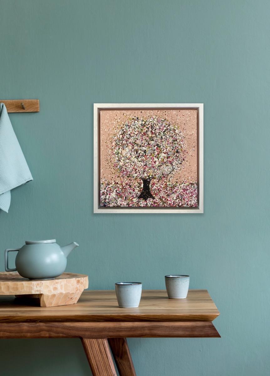 Sweetness, peinture originale, paysage, art rose, art texturé en vente 7