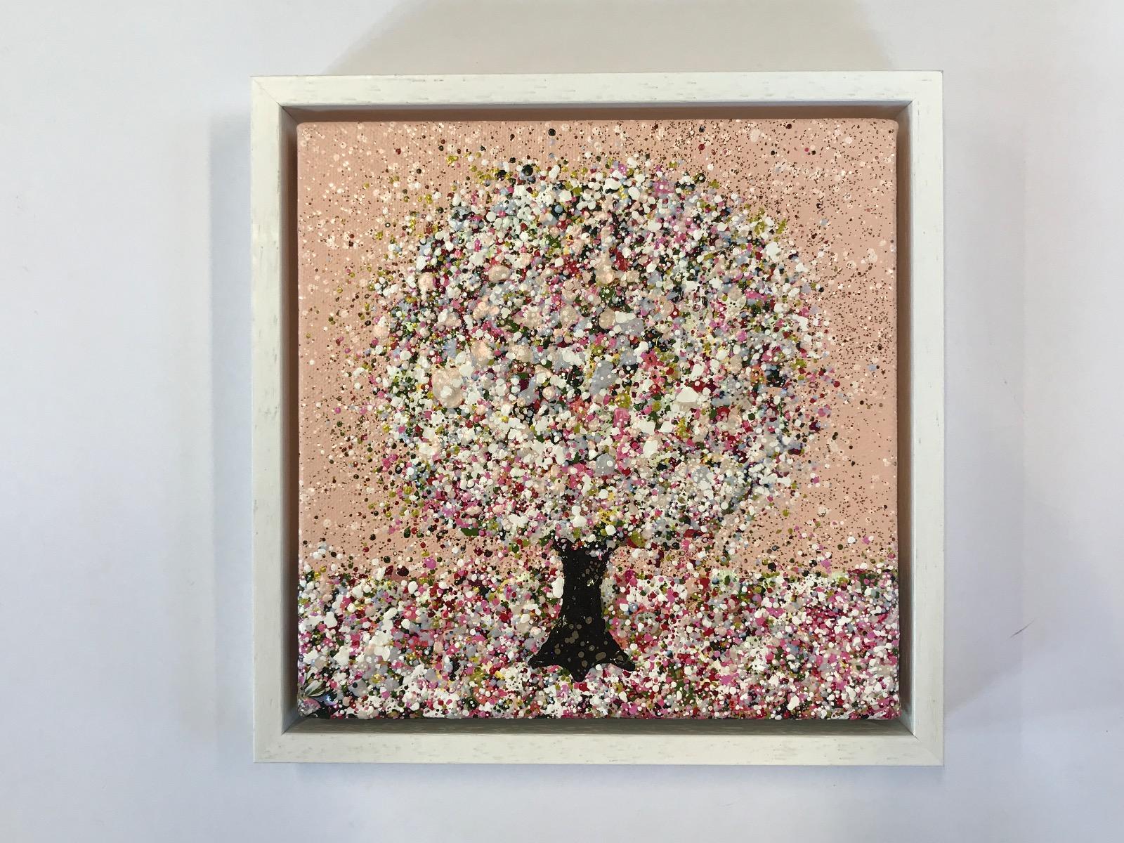 Sweetness, peinture originale, paysage, art rose, art texturé - Contemporain Painting par Nicky Chubb