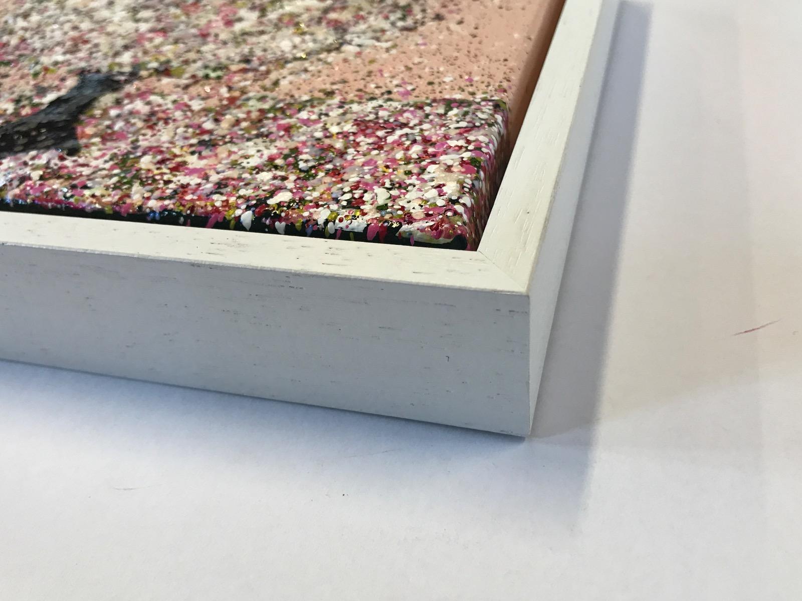Sweetness, peinture originale, paysage, art rose, art texturé en vente 1