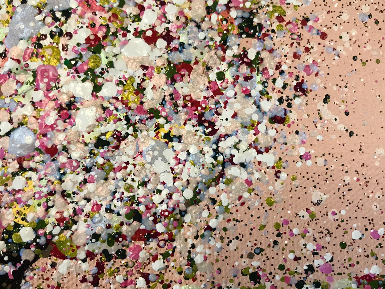 Sweetness, peinture originale, paysage, art rose, art texturé en vente 3