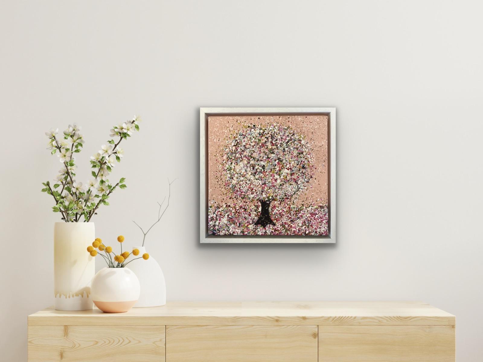 Sweetness, peinture originale, paysage, art rose, art texturé en vente 5