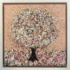 Sweetness, Original painting, Landscape, Pink Art, Textural art