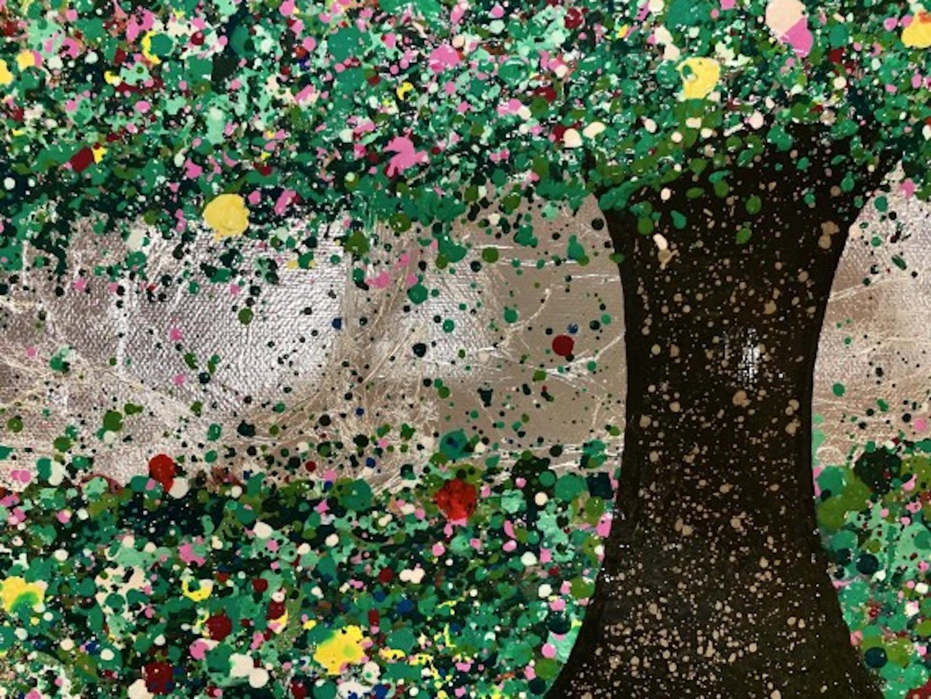 Ce qu'il se fait de plus beau jour, Nicky Chubb, peinture originale, paysage d'arbre floral en vente 2