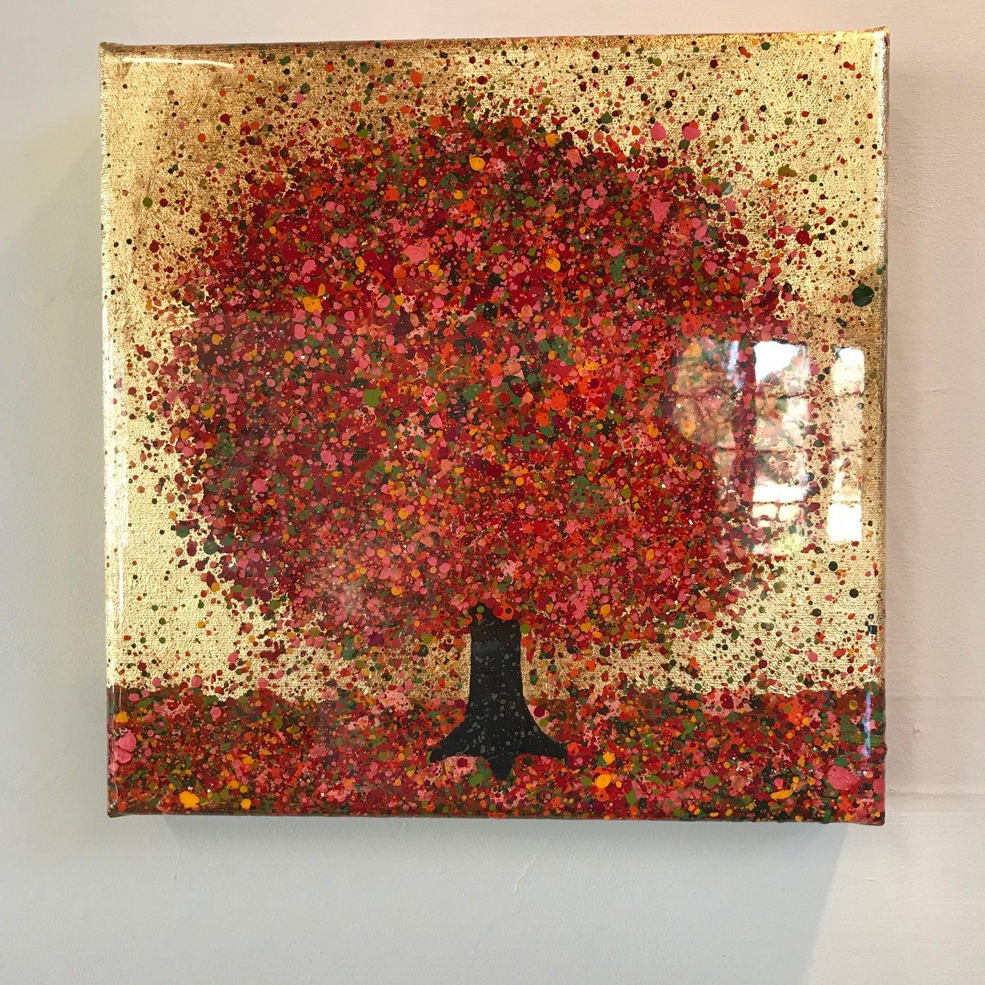 Warm Autumn Evening- Nicky Chubb, mixed media on canvas, lansdcape, abstacted  1