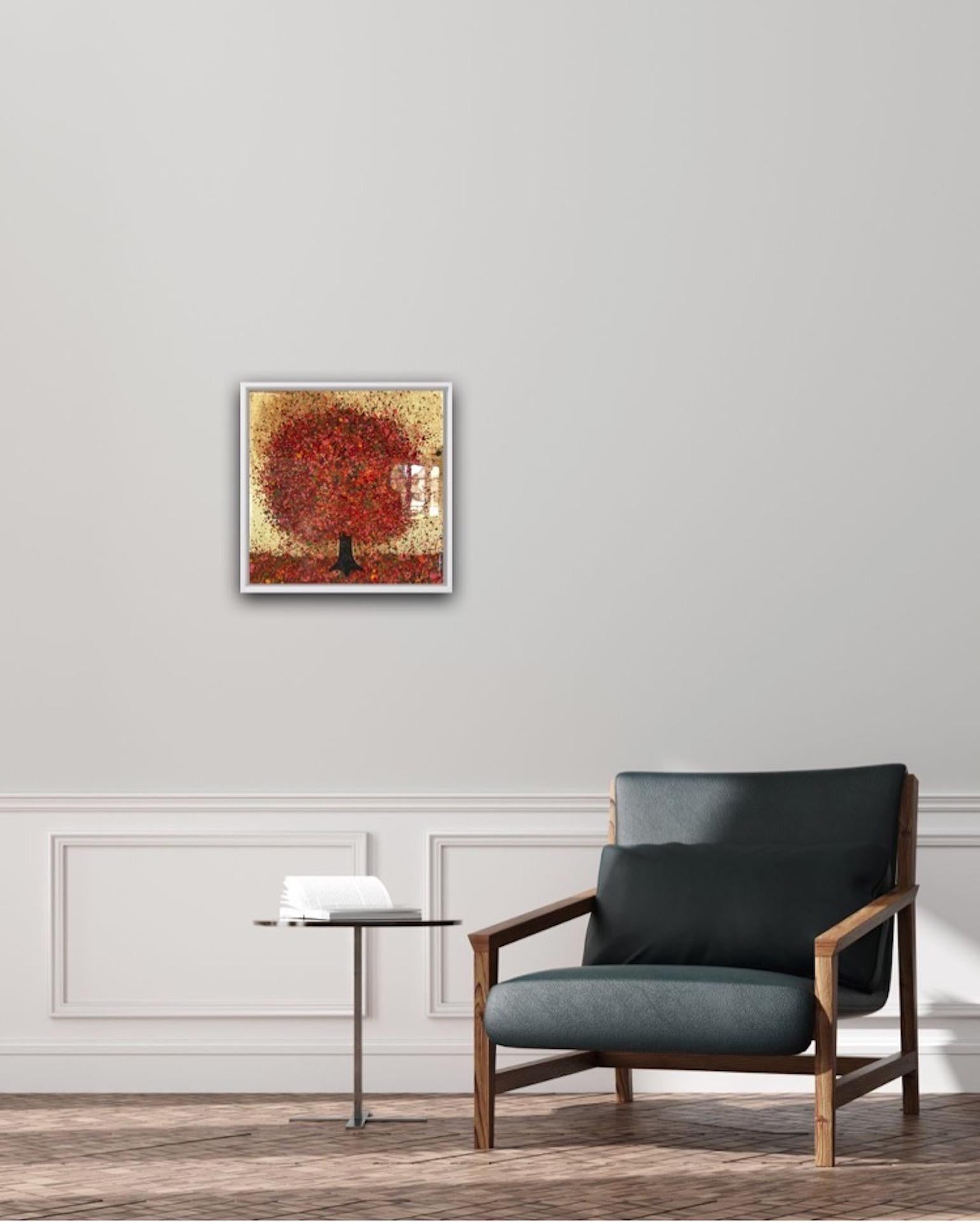 Warm Autumn Evening- Nicky Chubb, mixed media on canvas, lansdcape, abstacted 4