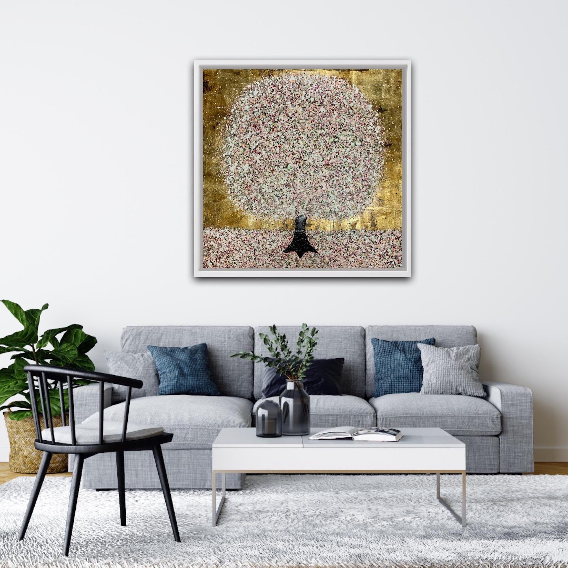 Wild and Happy Spring, Colourful Textured Painting, Contemporary Landscape Art For Sale 4