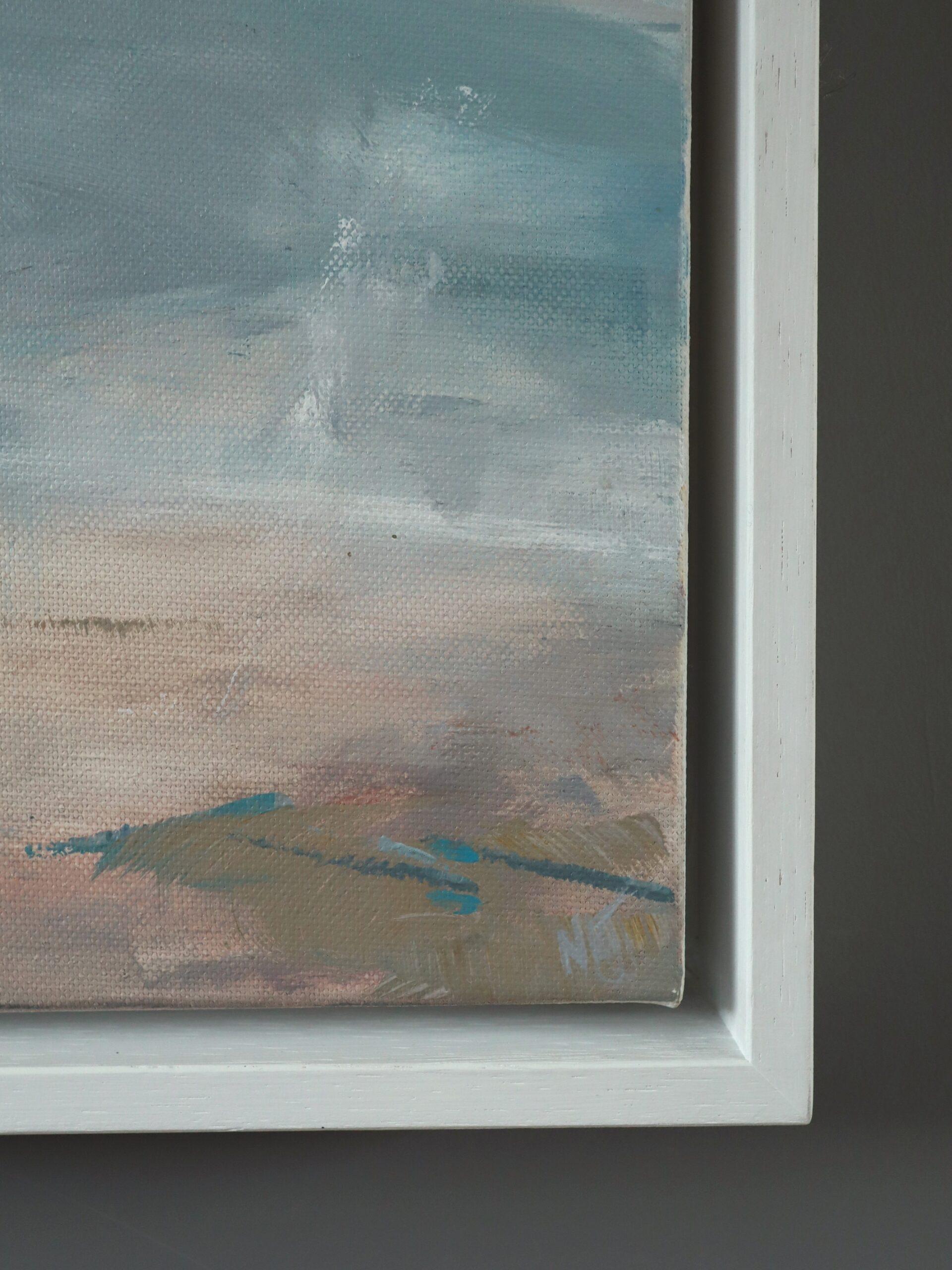 Zeitgenössische britische abstrakte Küstenlandschaft Acrylgemälde - Quiet Expanse im Angebot 1