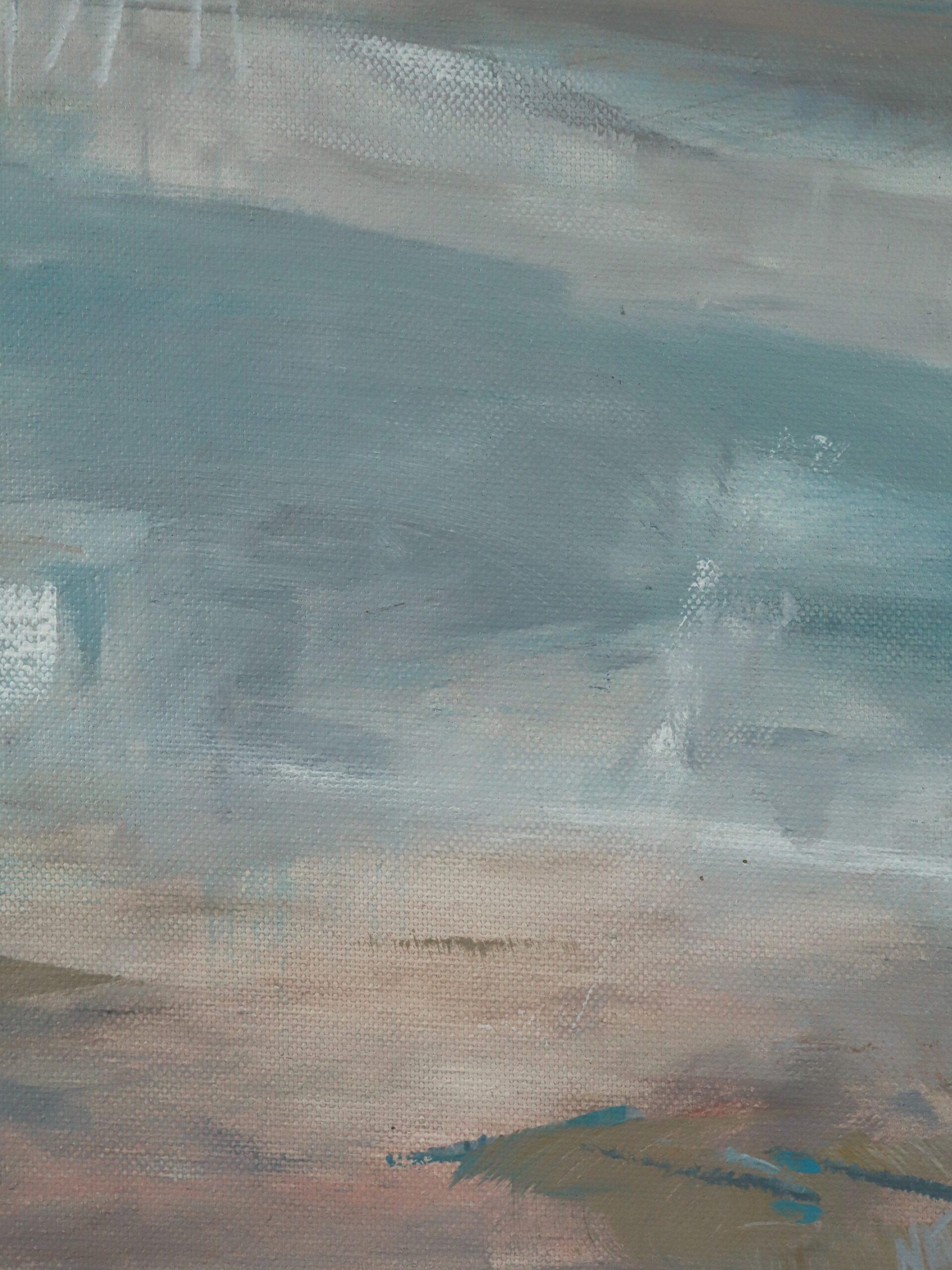 Zeitgenössische britische abstrakte Küstenlandschaft Acrylgemälde - Quiet Expanse im Angebot 3