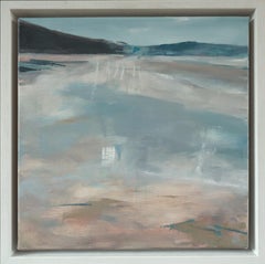 Zeitgenössische britische abstrakte Küstenlandschaft Acrylgemälde - Quiet Expanse