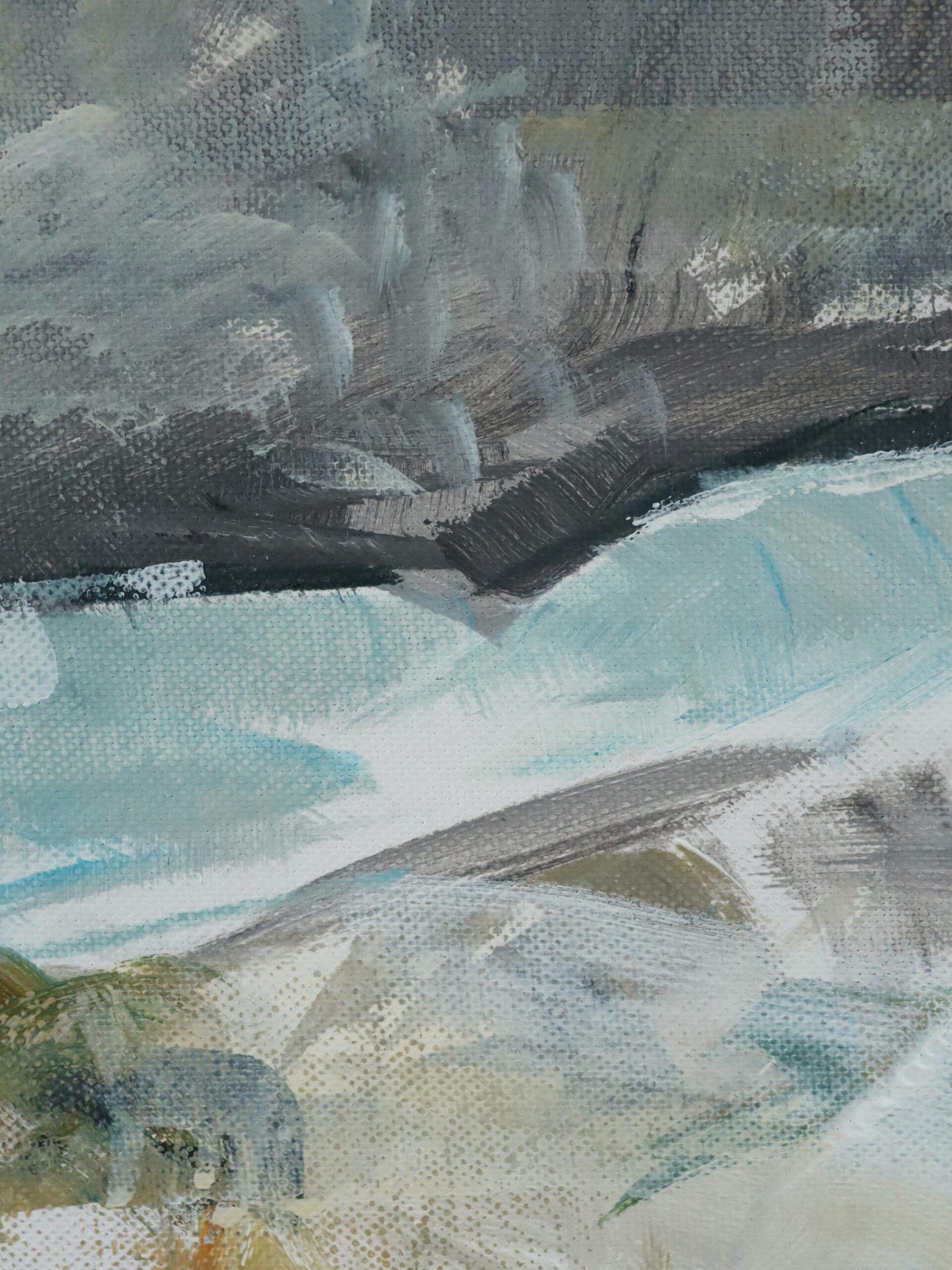 Expressionistische Küstenlandschaft Acrylgemälde - Zennor Coastal im Angebot 6