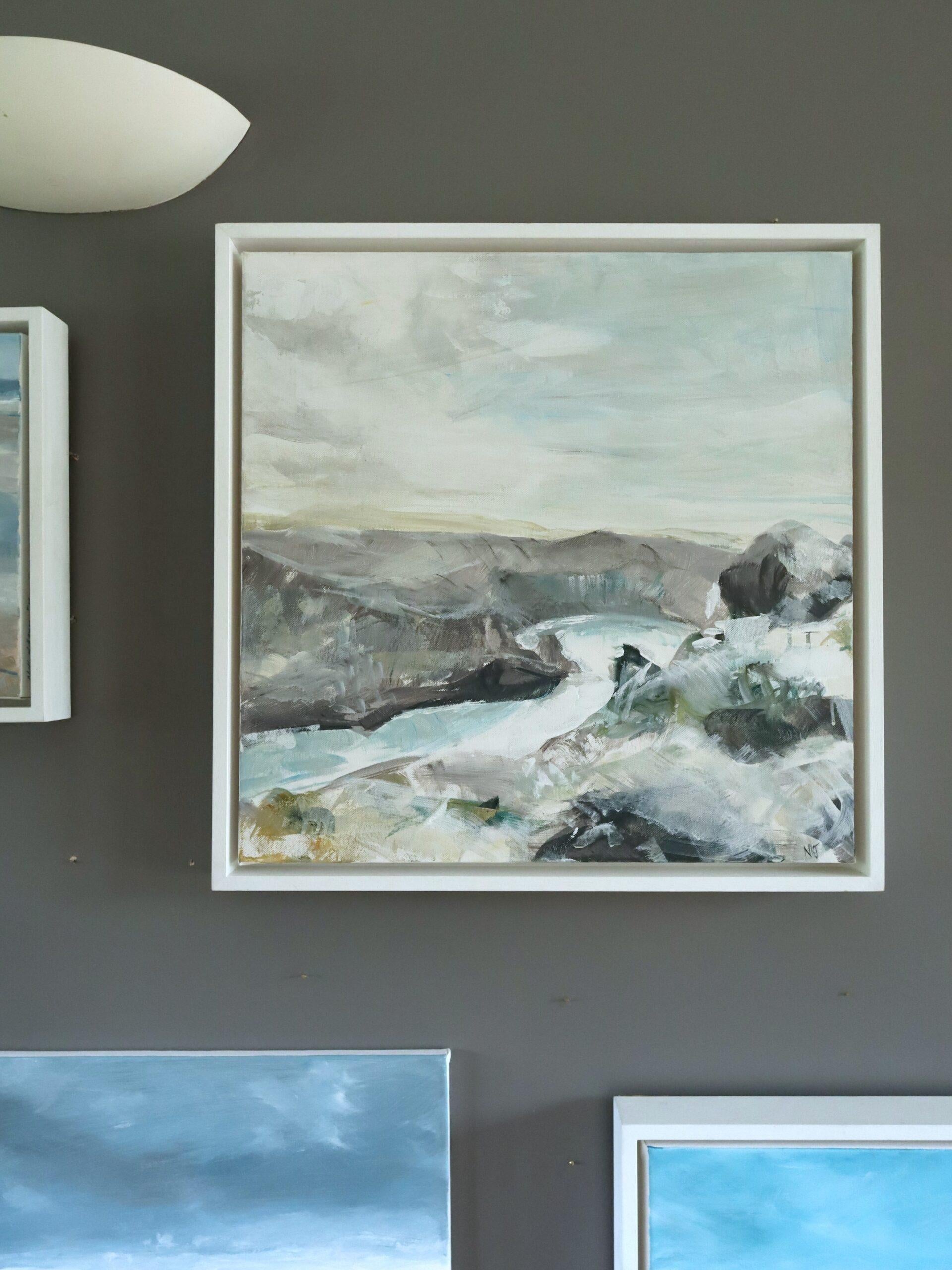 Expressionistische Küstenlandschaft Acrylgemälde - Zennor Coastal (Abstrakter Expressionismus), Painting, von Nicky Knill Jones