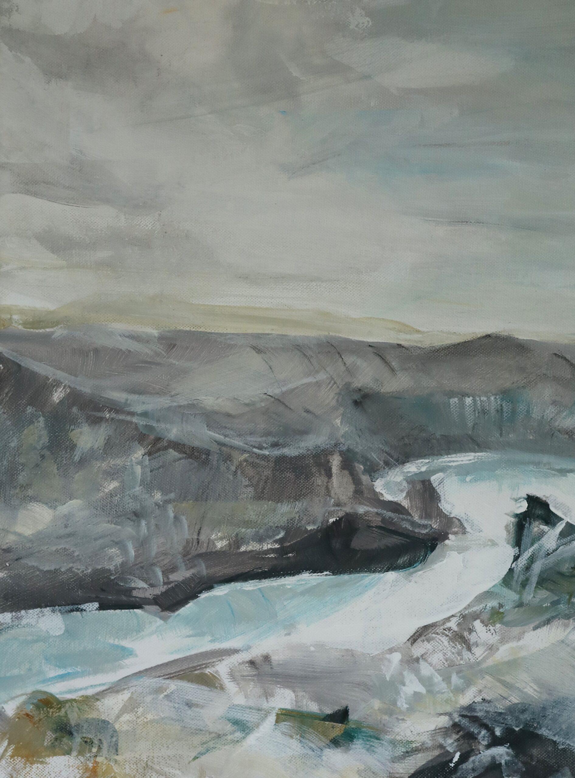 Expressionistische Küstenlandschaft Acrylgemälde - Zennor Coastal im Angebot 3