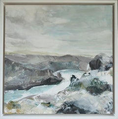 Contemporary Expressionist Coastal Landscape Acrylic Painting - Zennor Coastal