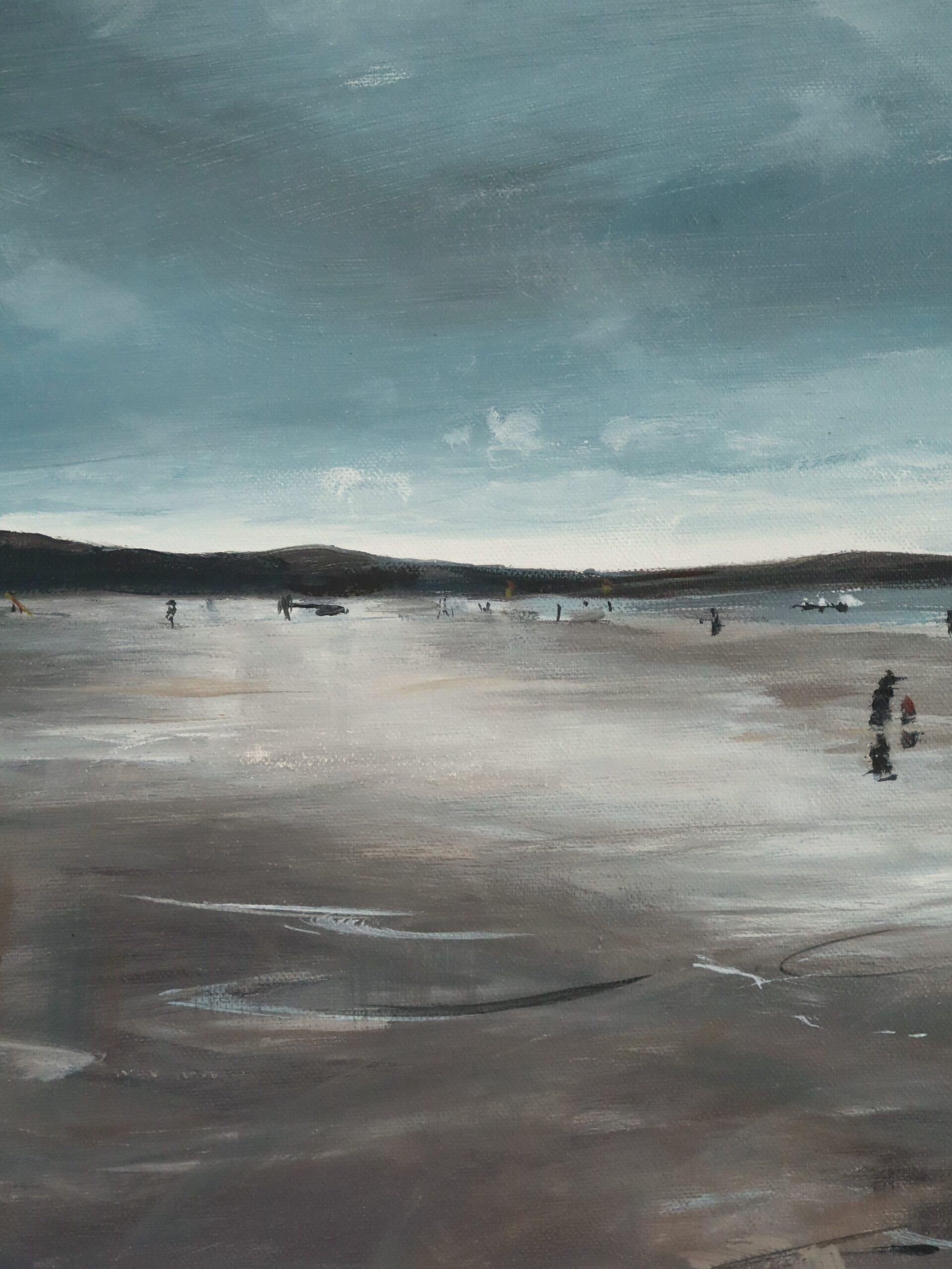 Peinture contemporaine originale abstraite en acrylique d'un paysage côtier - In the Moment en vente 5
