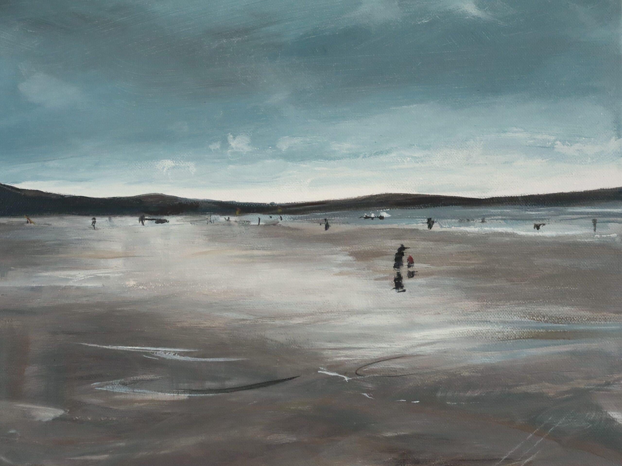 Peinture contemporaine originale abstraite en acrylique d'un paysage côtier - In the Moment en vente 6