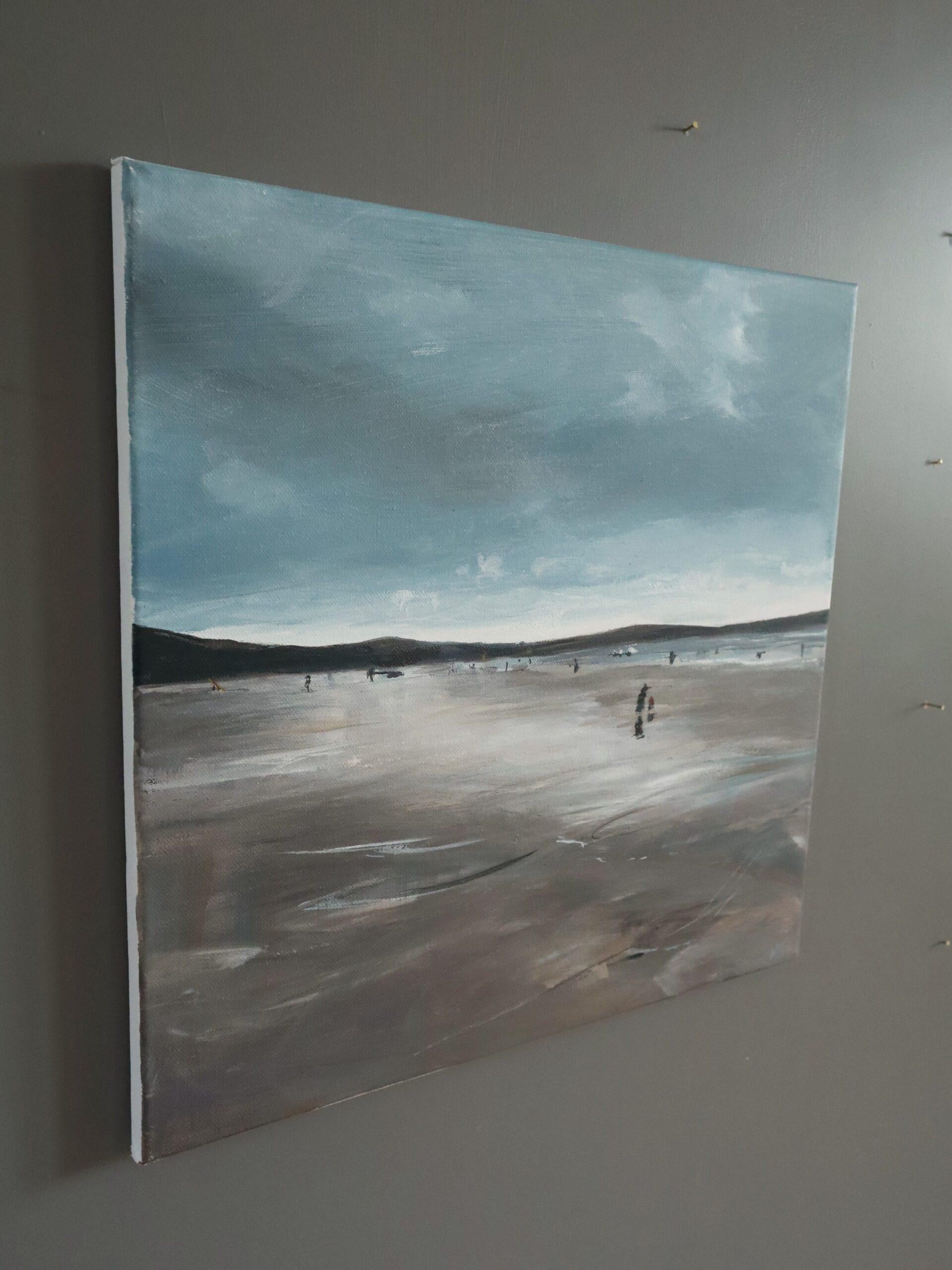Peinture contemporaine originale abstraite en acrylique d'un paysage côtier - In the Moment en vente 1