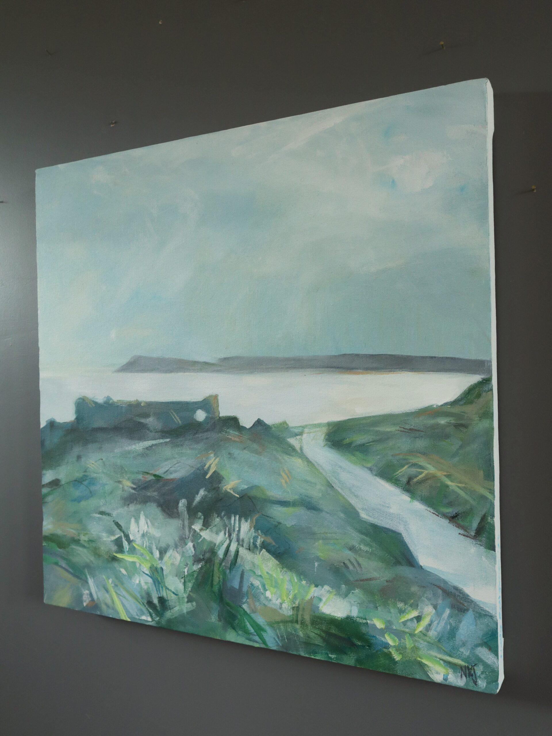 Contemporary Original British Coastal Landscape Acrylic Painting - Cornish Coast For Sale 2