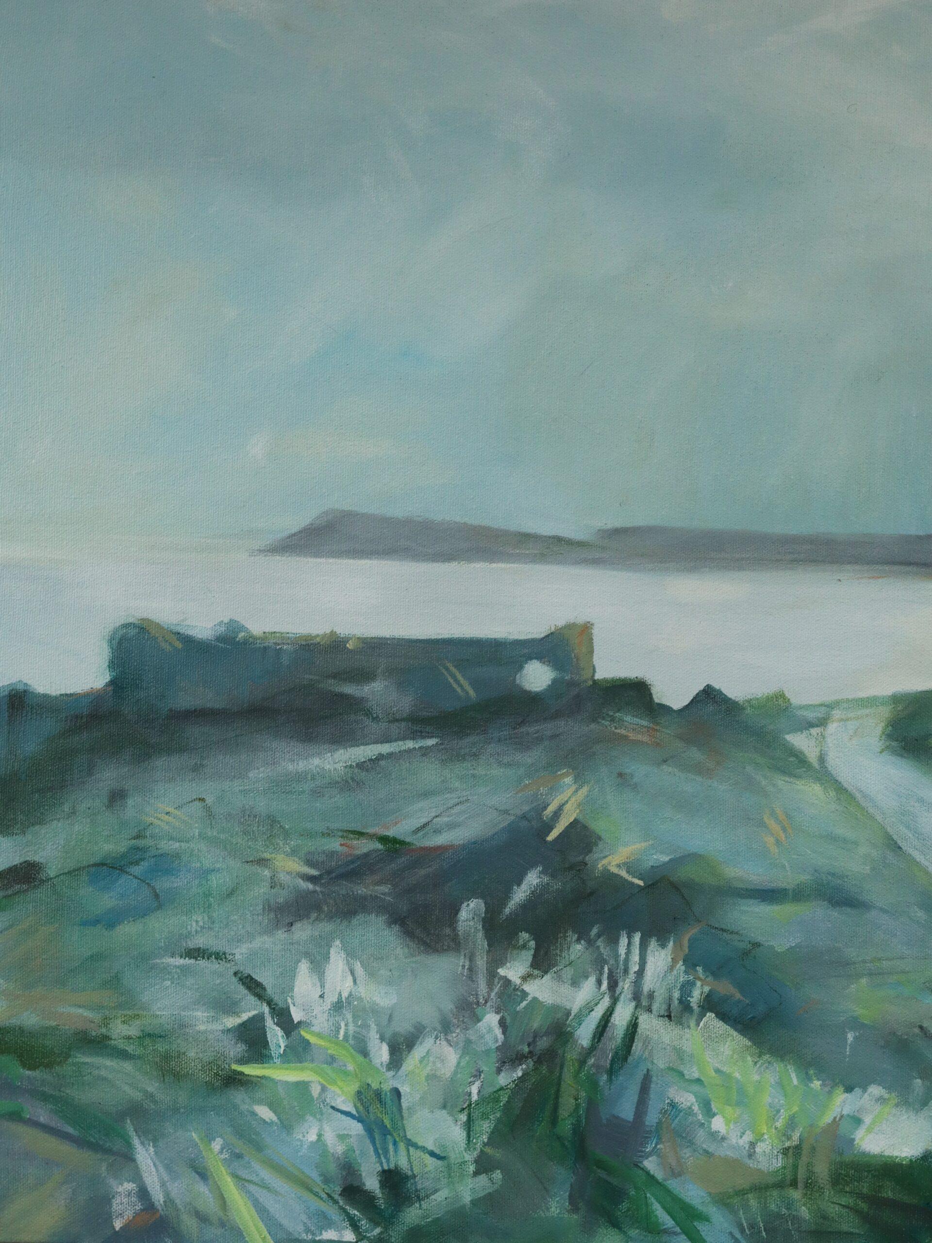 Contemporary Original British Coastal Landscape Acrylic Painting - Cornish Coast For Sale 3