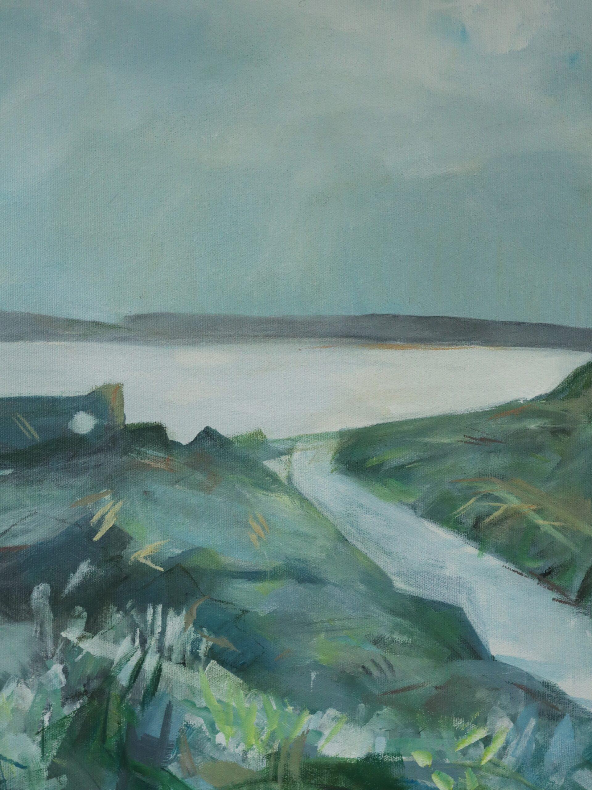 Contemporary Original British Coastal Landscape Acrylic Painting - Cornish Coast For Sale 4