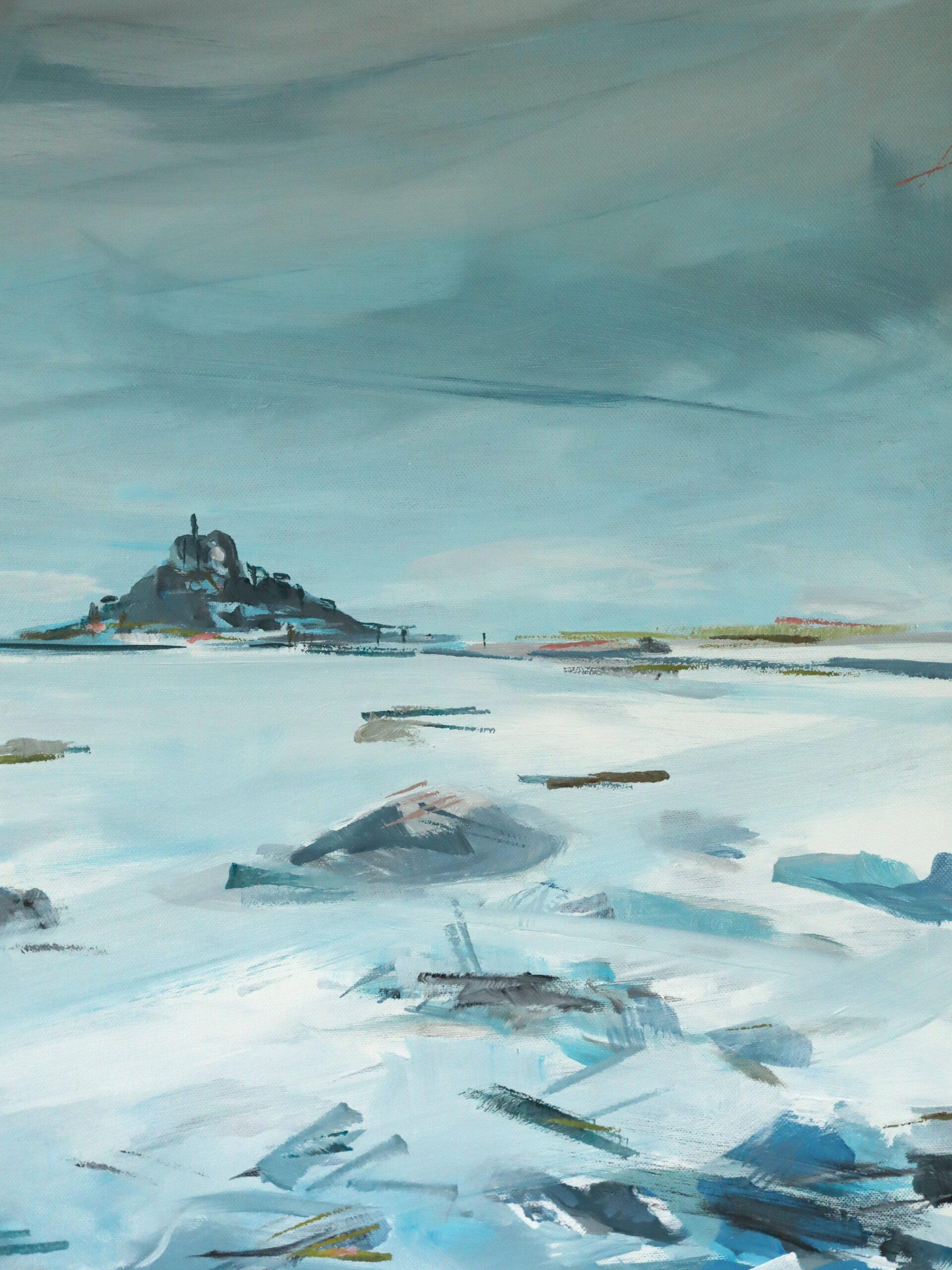 Contemporary Original British Coastal Landscape Acrylic Painting - St Michael's For Sale 5