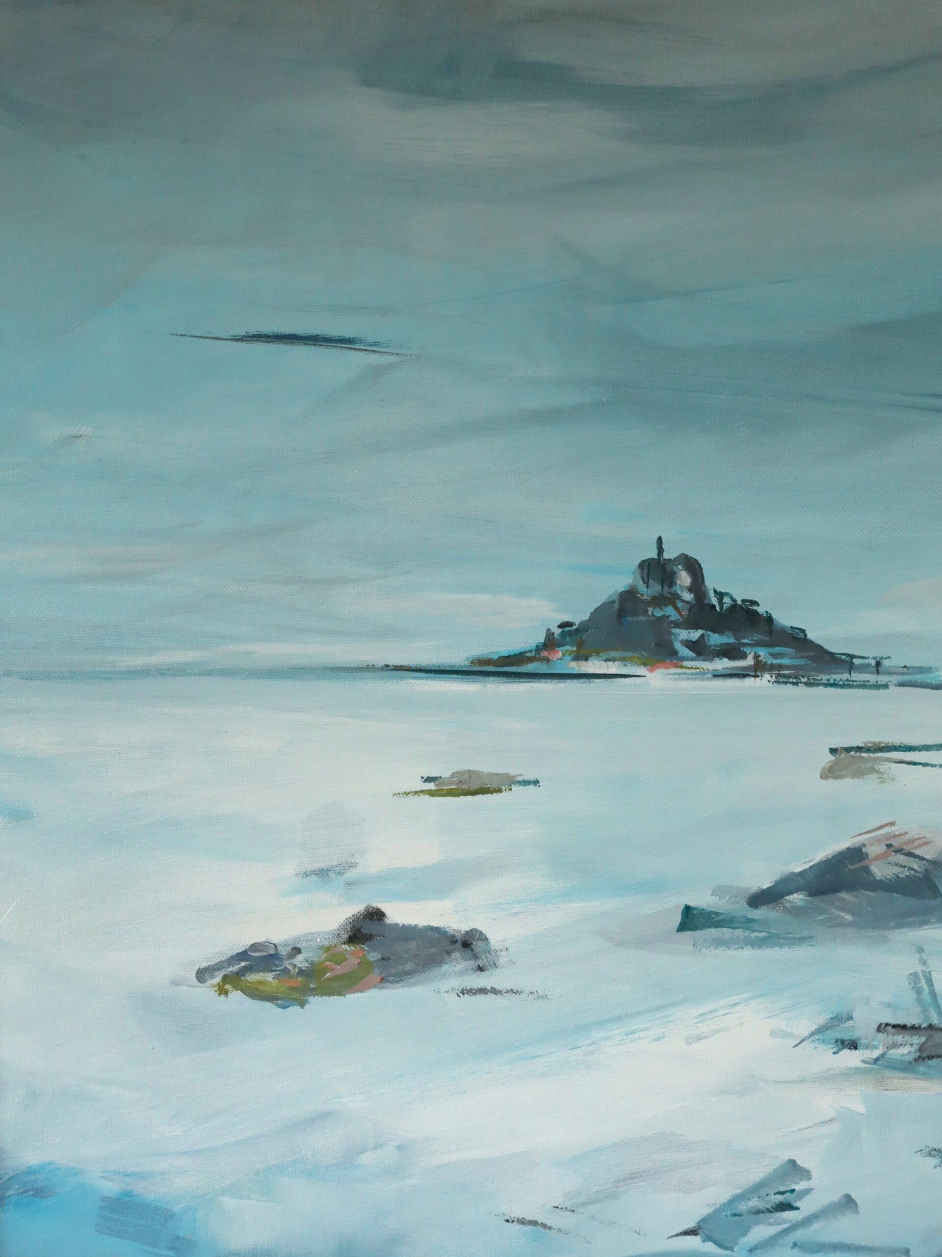 Contemporary Original British Coastal Landscape Acrylic Painting - St Michael's For Sale 6