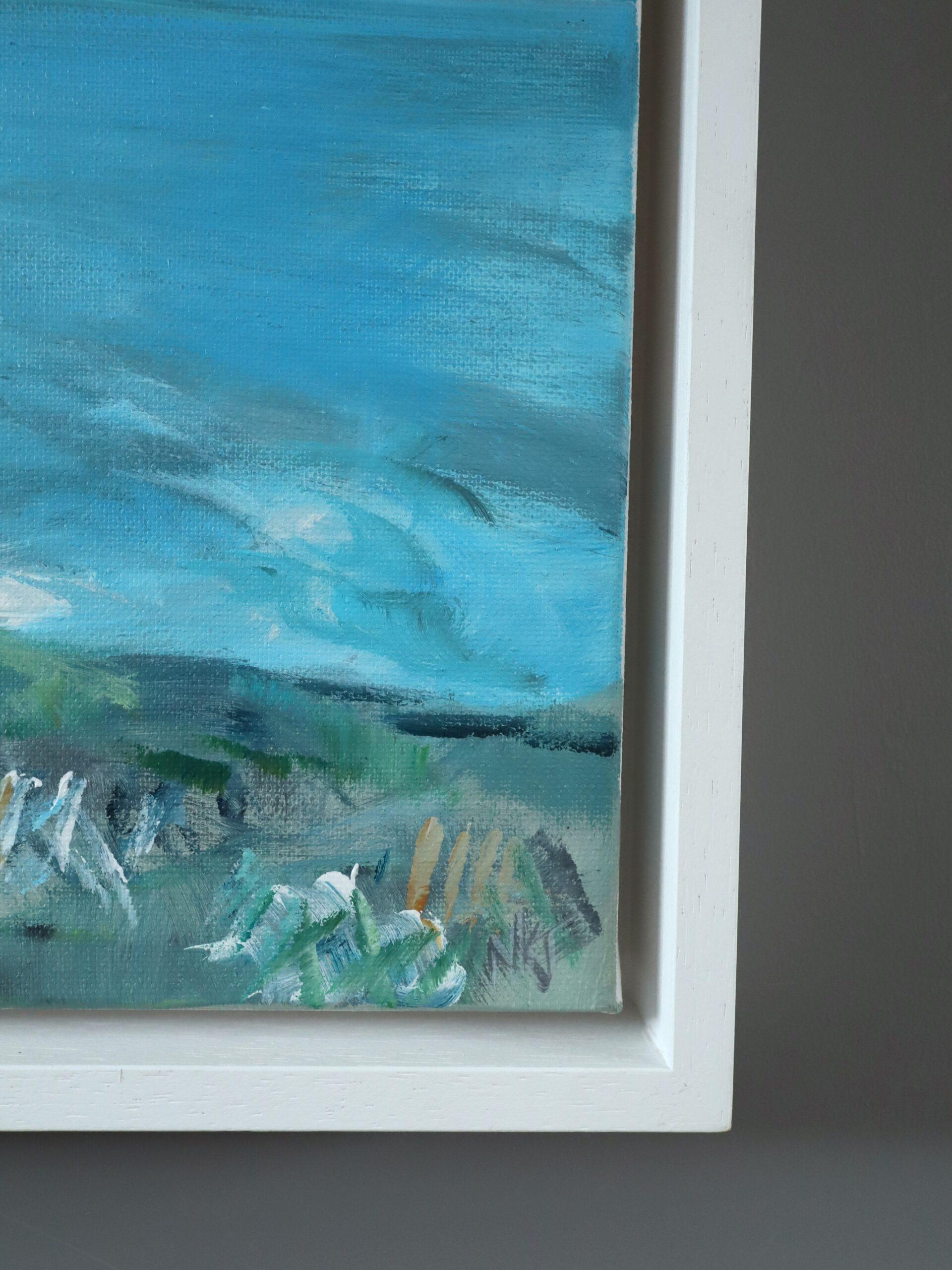 Pittura originale contemporanea di paesaggio costiero britannico - La baia nascosta in vendita 3