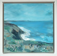 Pittura originale contemporanea di paesaggio costiero britannico - La baia nascosta