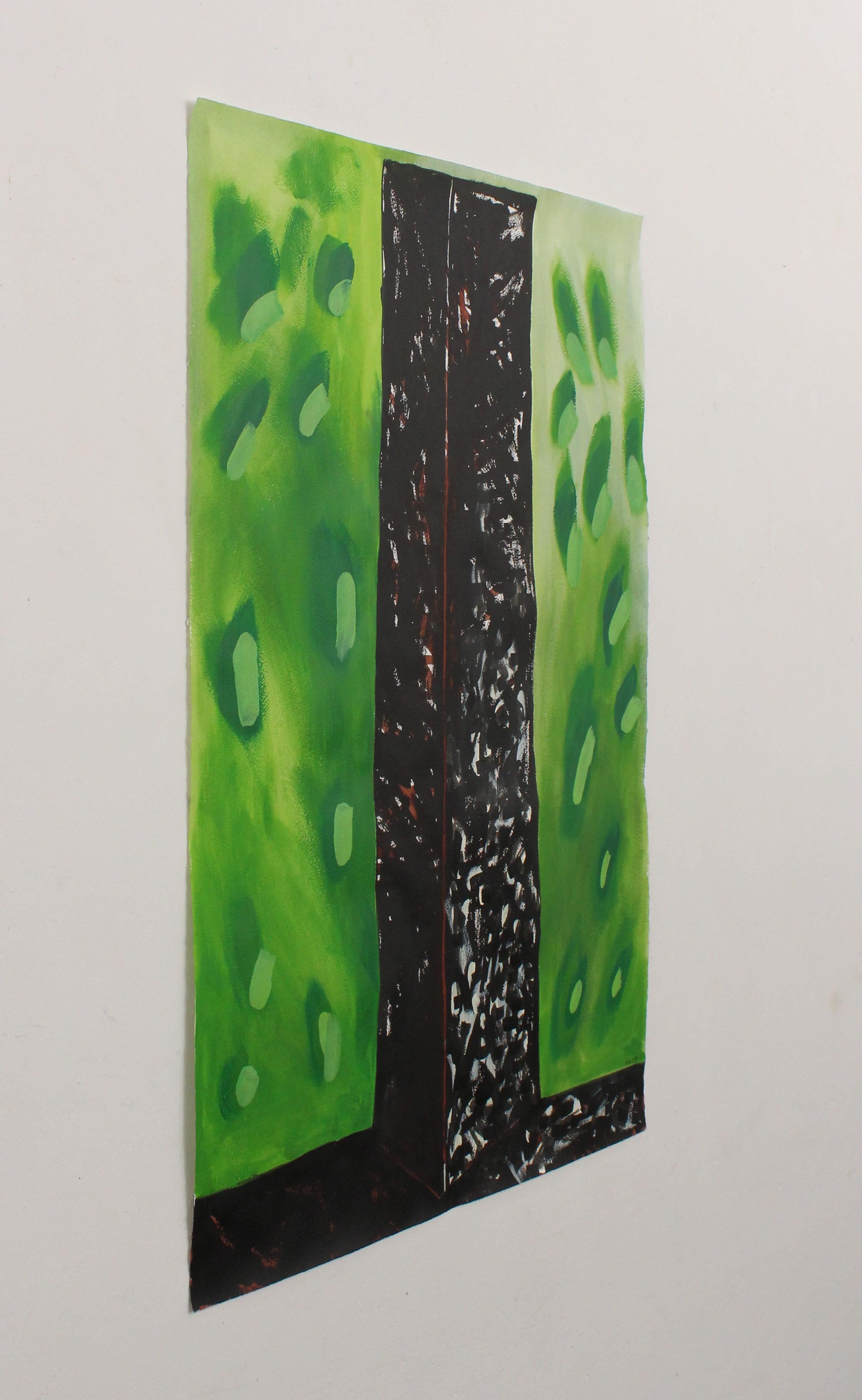 Black Tower, Nicky Marais, Acrylfarbe und Tinte auf Kunstpapier, Gemälde (Abstrakt), Painting, von Nicky Marais 
