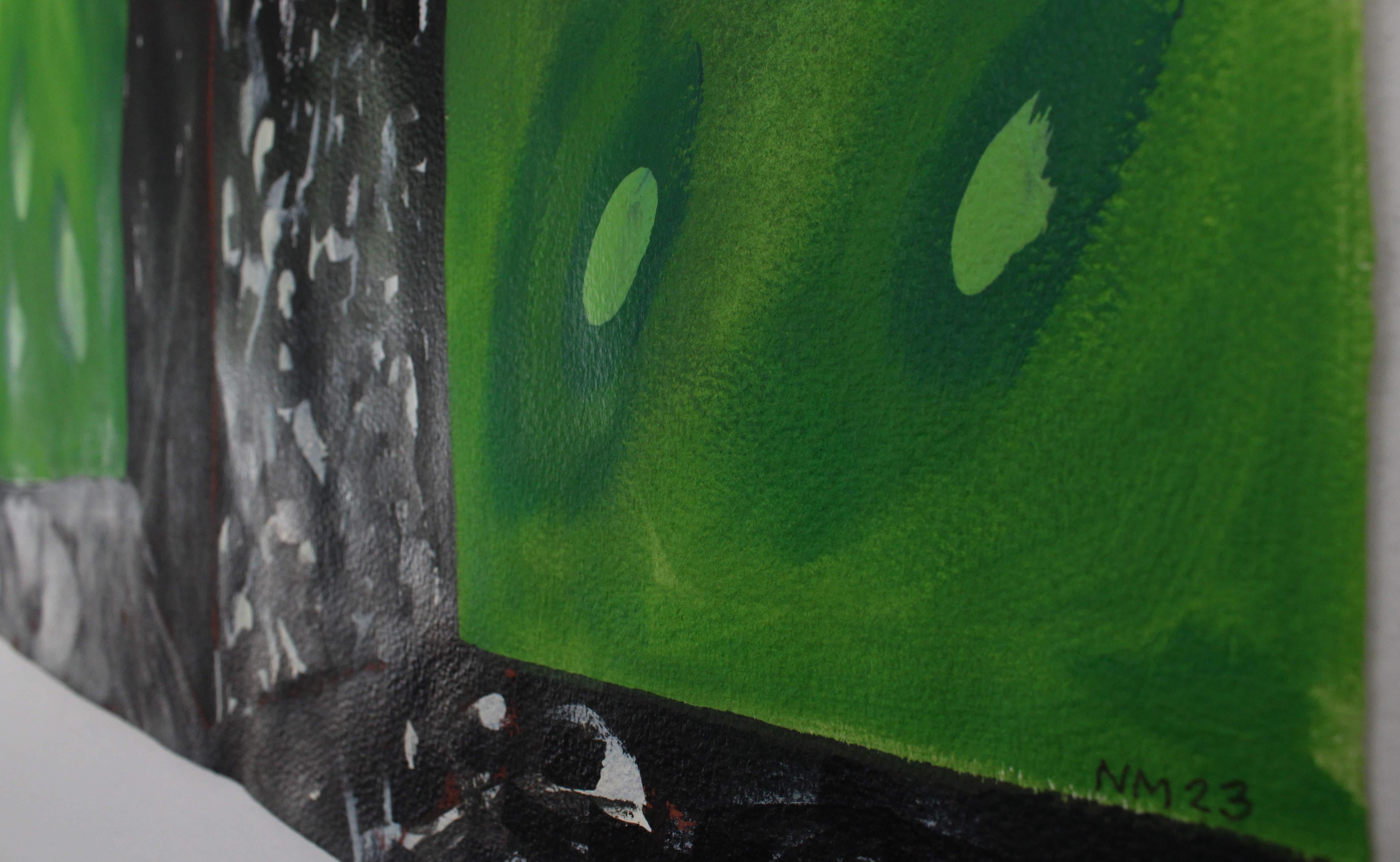 Black Tower, Nicky Marais, Acrylfarbe und Tinte auf Kunstpapier, Gemälde im Angebot 2