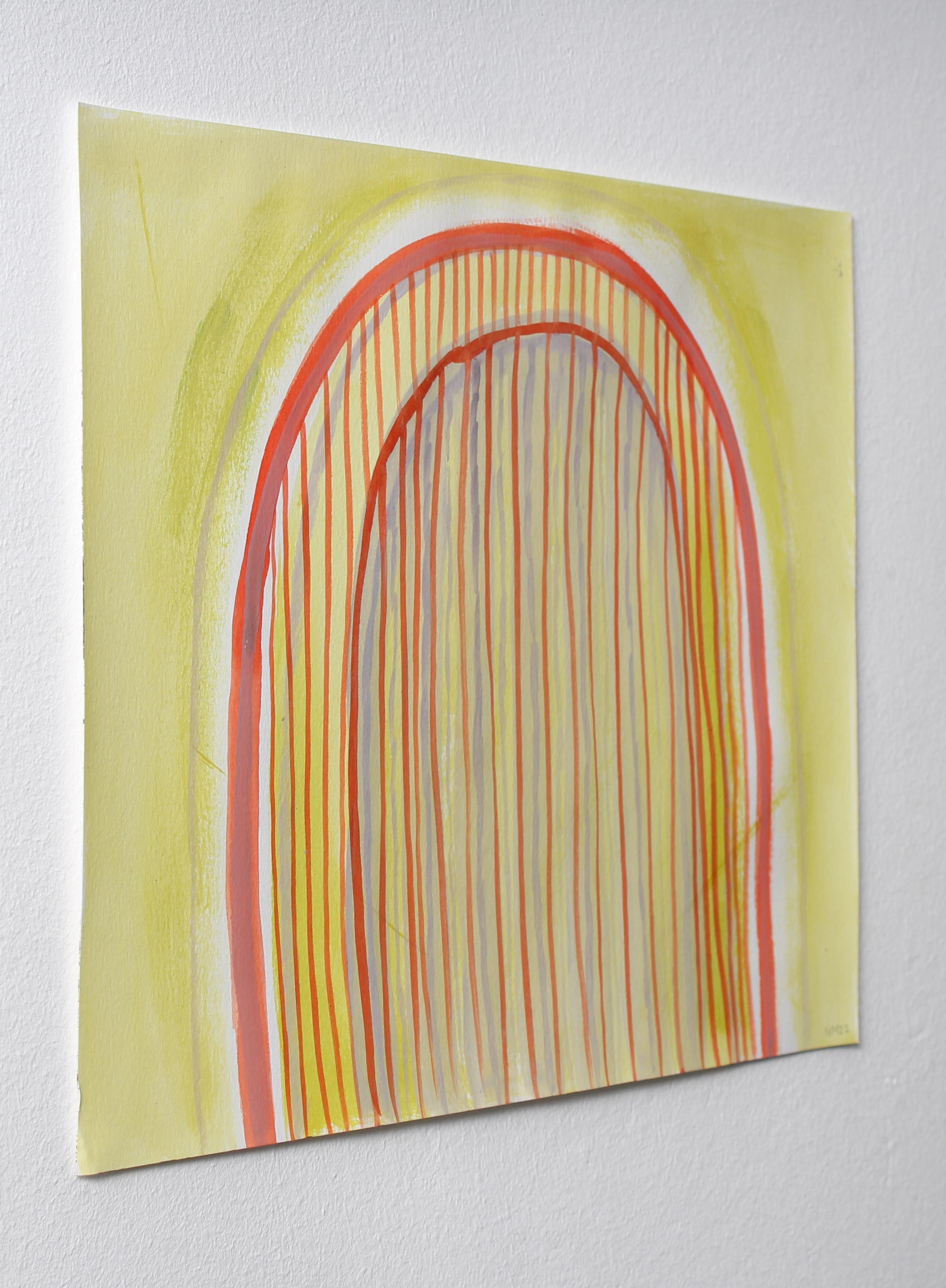Cross Purpose Temple Series 3, Nicky Marais, abstract painting - Painting by Nicky Marais 