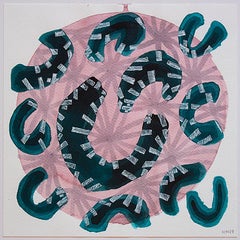 Cycle 5, Nicky Marais, Acrylique et encre sur papier, abstrait, mouvement, série