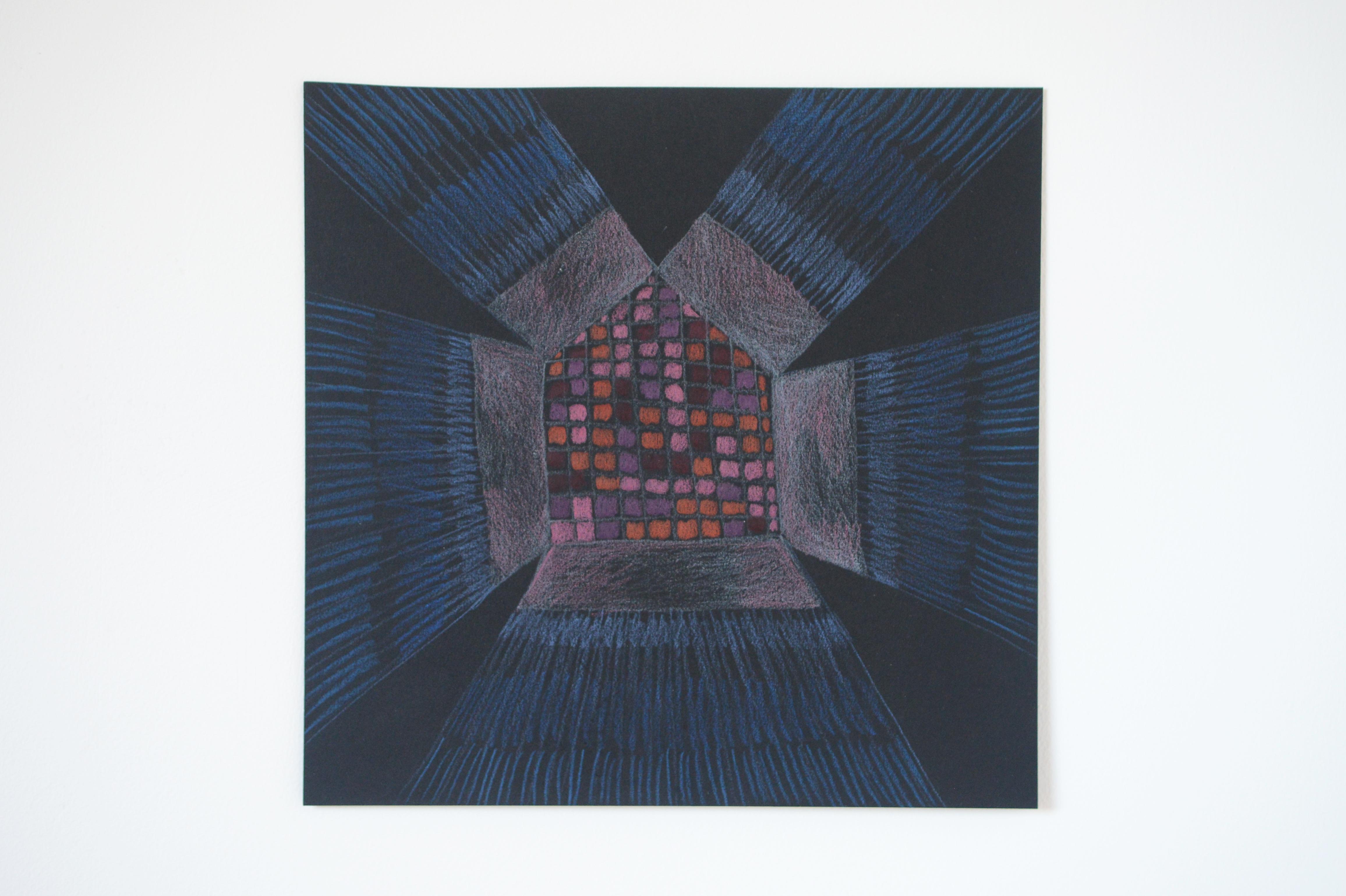 Opening Houses on Black 1, 2022. Coloured pencil on black paper, 20 x 20cm

Nicky Marais (b. 1962) is a Namibian artist, educator and activist. Marais is well-known for her abstract artworks created using a personal vocabulary of abstract forms and
