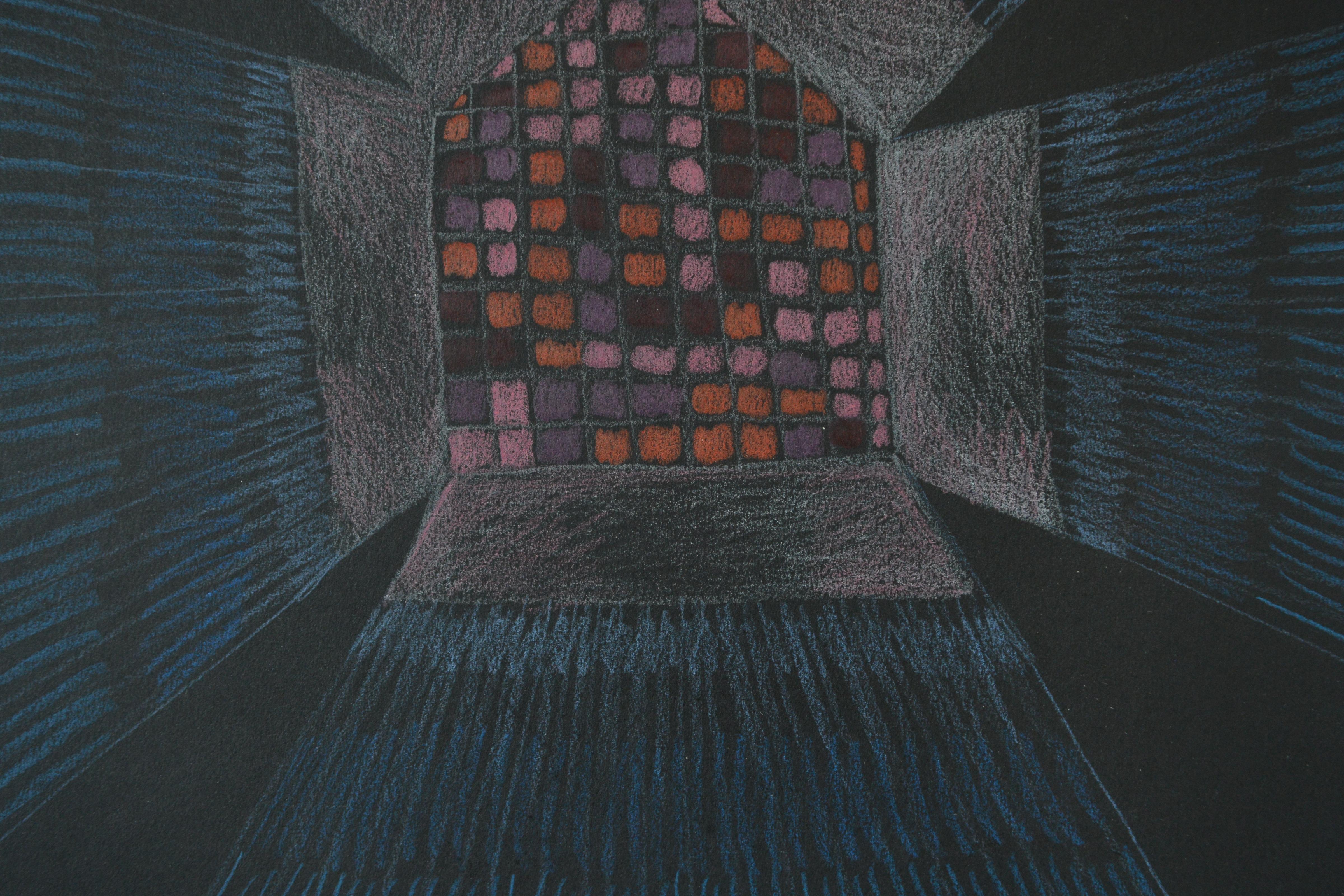 Opening Houses on Black 6, 2022. Coloured pencil on black paper, 20 x 20cm

Nicky Marais (b. 1962) is a Namibian artist, educator and activist. Marais is well-known for her abstract artworks created using a personal vocabulary of abstract forms and