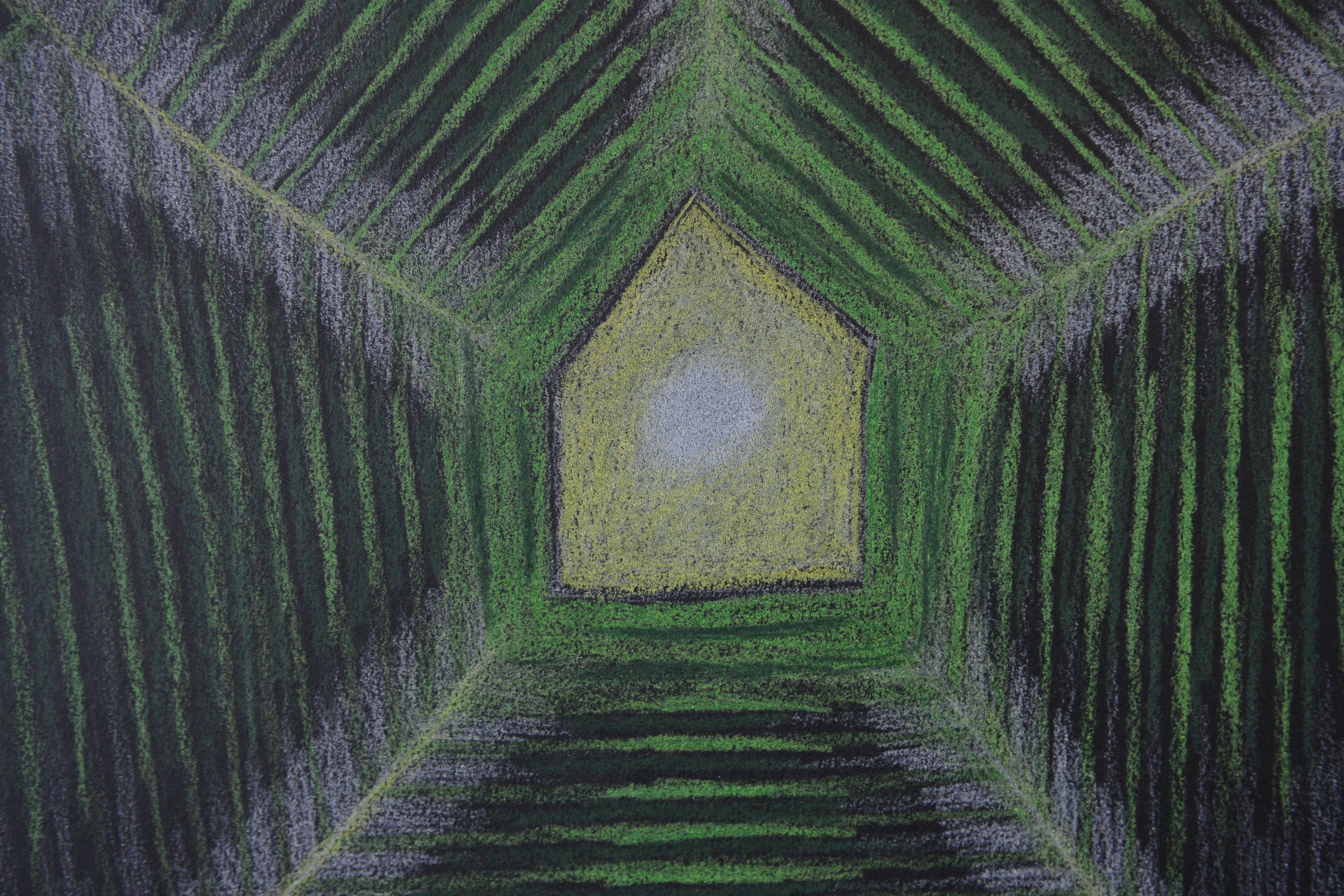Opening Houses on Black 8, 2022. Coloured pencil on black paper, 20 x 20cm

Nicky Marais (b. 1962) is a Namibian artist, educator and activist. Marais is well-known for her abstract artworks created using a personal vocabulary of abstract forms and