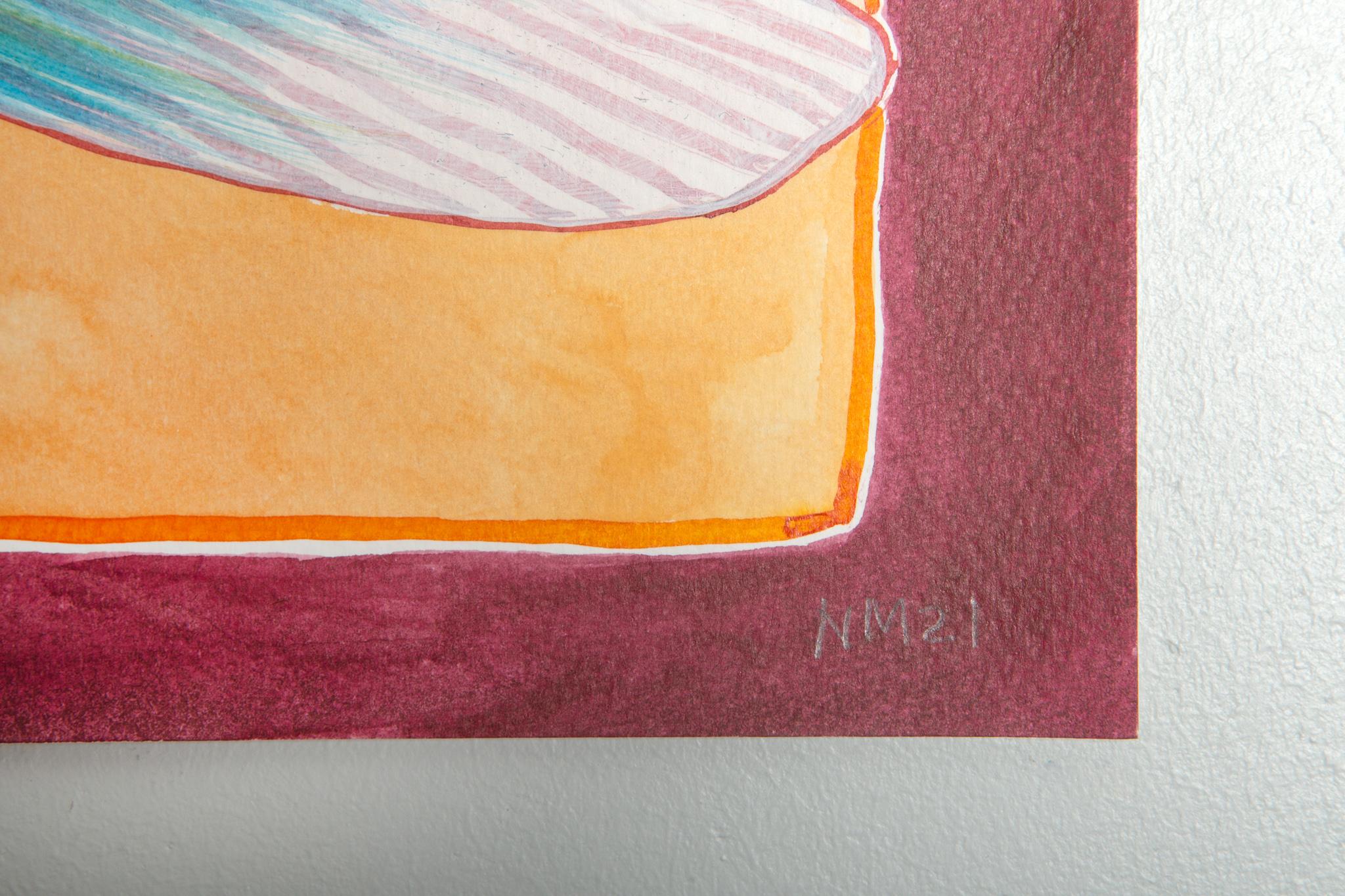 Still Waiting 3, Nicky Marais, Acrylfarbe auf 100 % Baumwollpapier (Beige), Abstract Painting, von Nicky Marais 