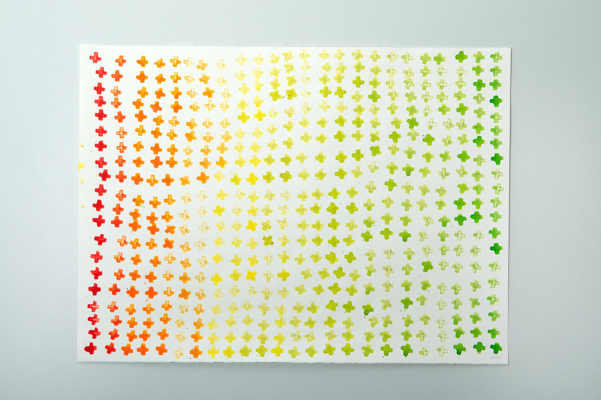 Nicky Marais  Abstract Painting – Waiting for equality iv, Nicky Marais, Acrylfarbe auf Baumwollpapier
