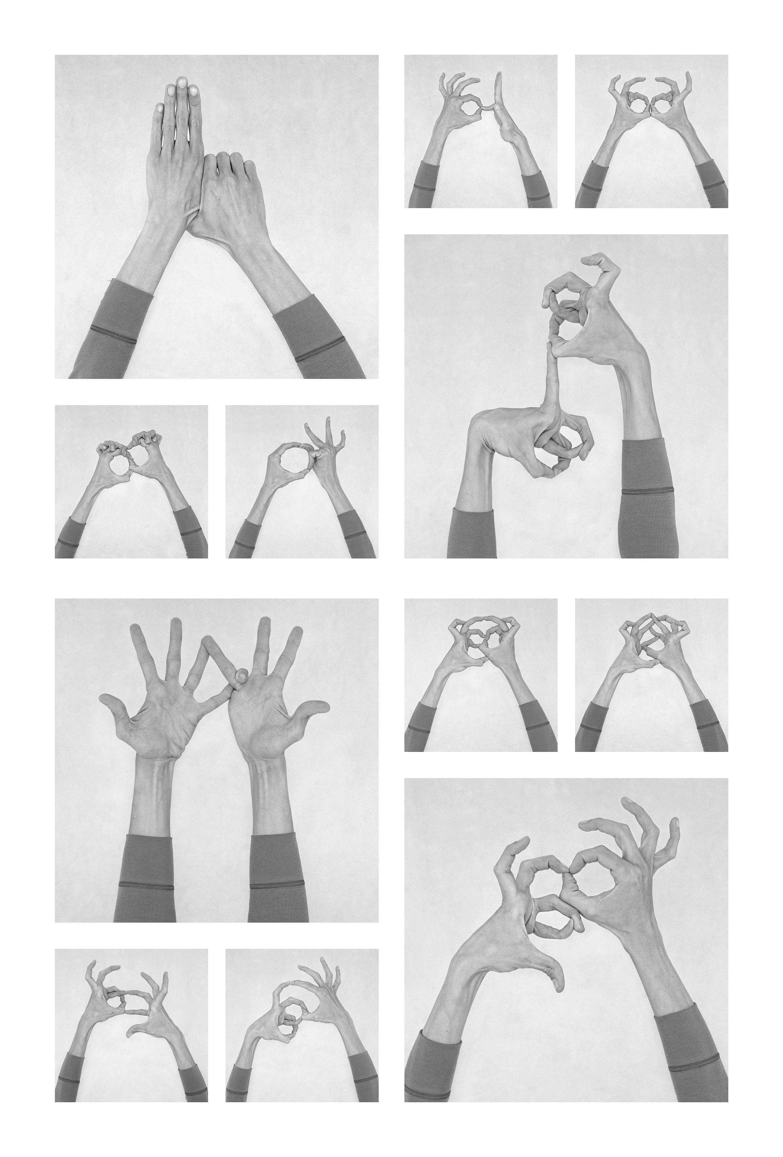 Nico Baixas / Gos-com-fuig Figurative Photograph - Set II, B&W Hands Photographs. From the Series Chiromorphose