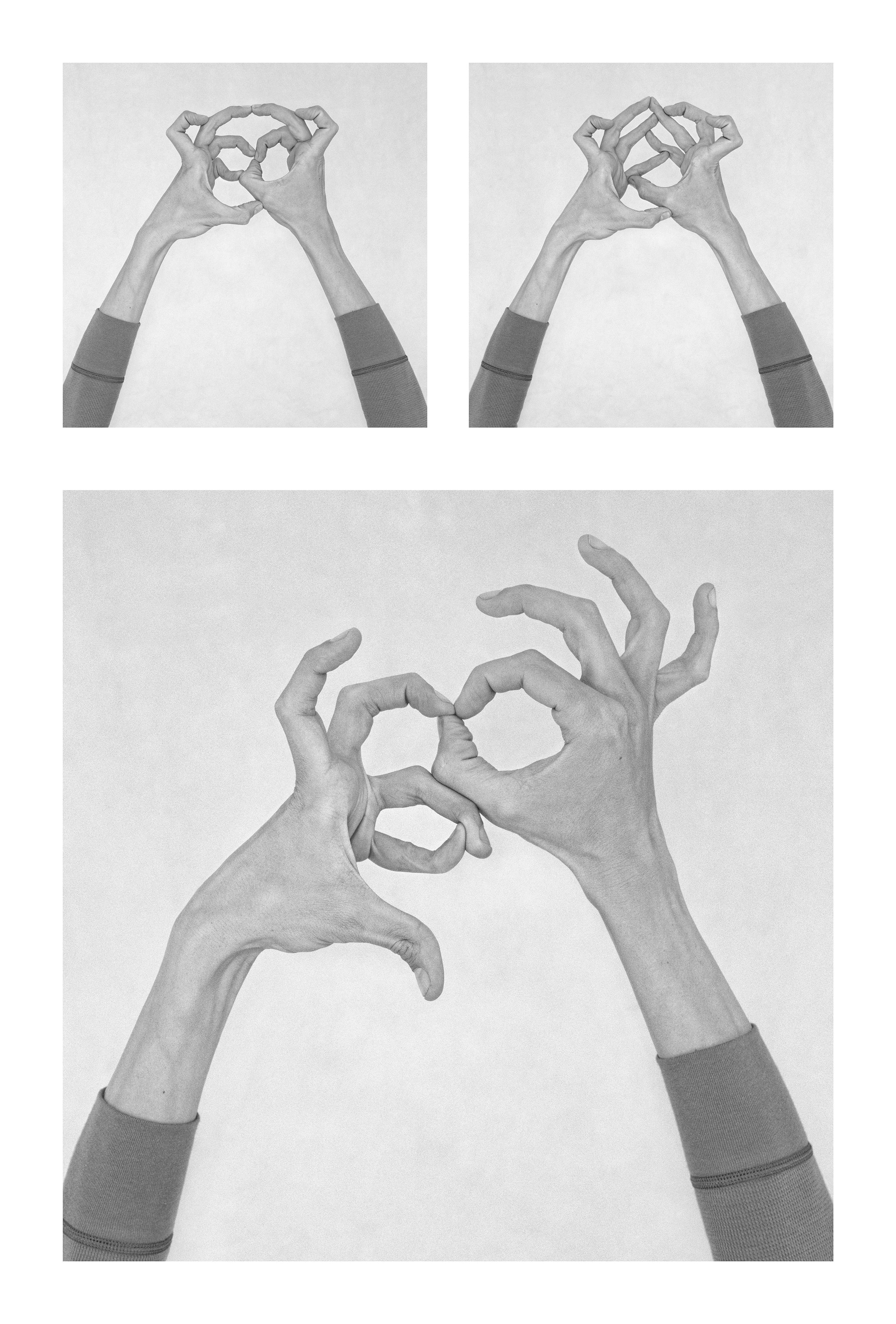 Nico Baixas / Gos-com-fuig Figurative Photograph - Untitled X, Untitled XXXIX, and Untitled XXIX, Hands. Triptych