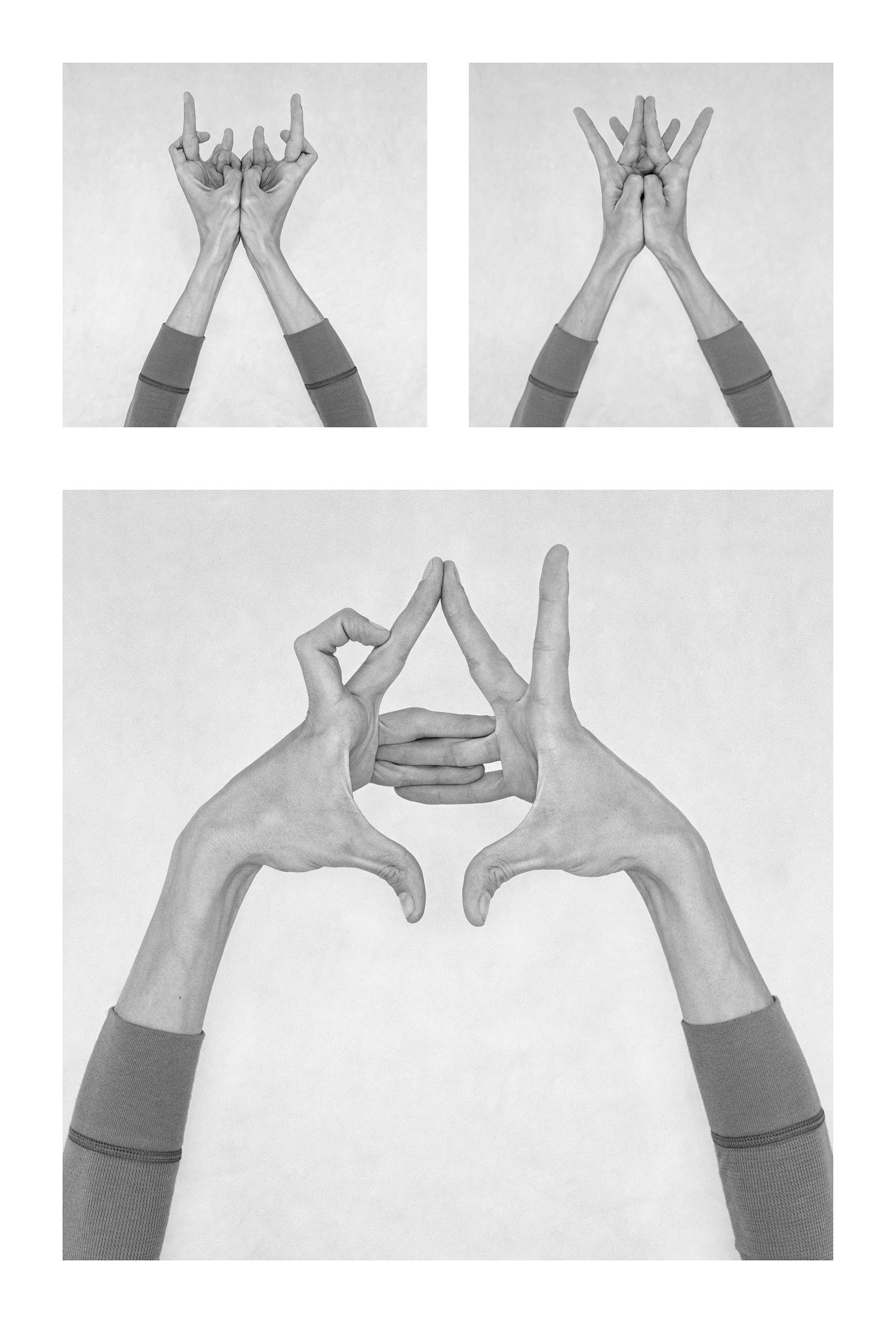 Nico Baixas / Gos-com-fuig Black and White Photograph - Untitled XII, XXXVII, and Untitled XXVI. Hands. From the Series Chiromorphose