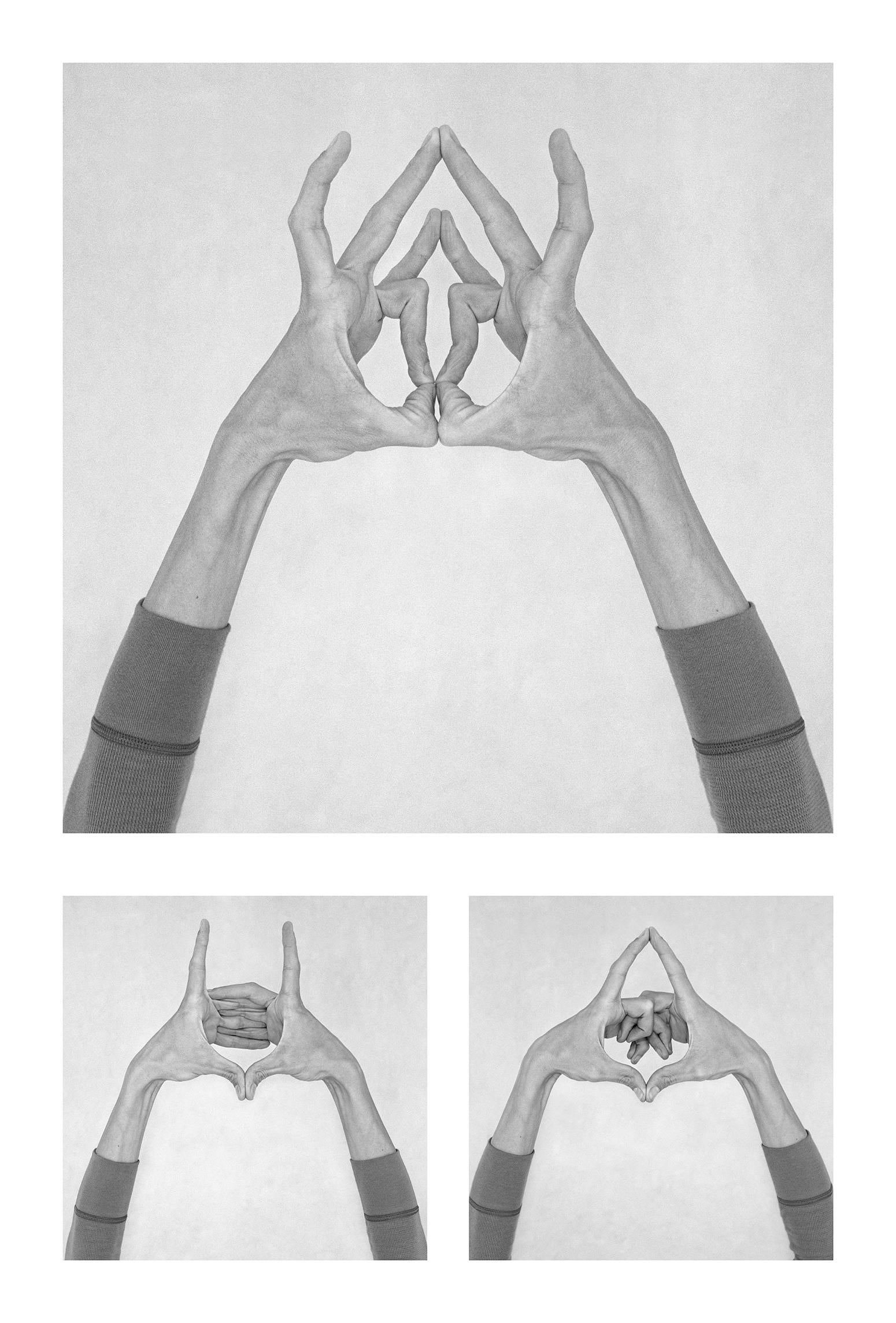 Nico Baixas / Gos-com-fuig Black and White Photograph - Untitled XIII, XIV, and XV From the Series Chiromorphose. Hands