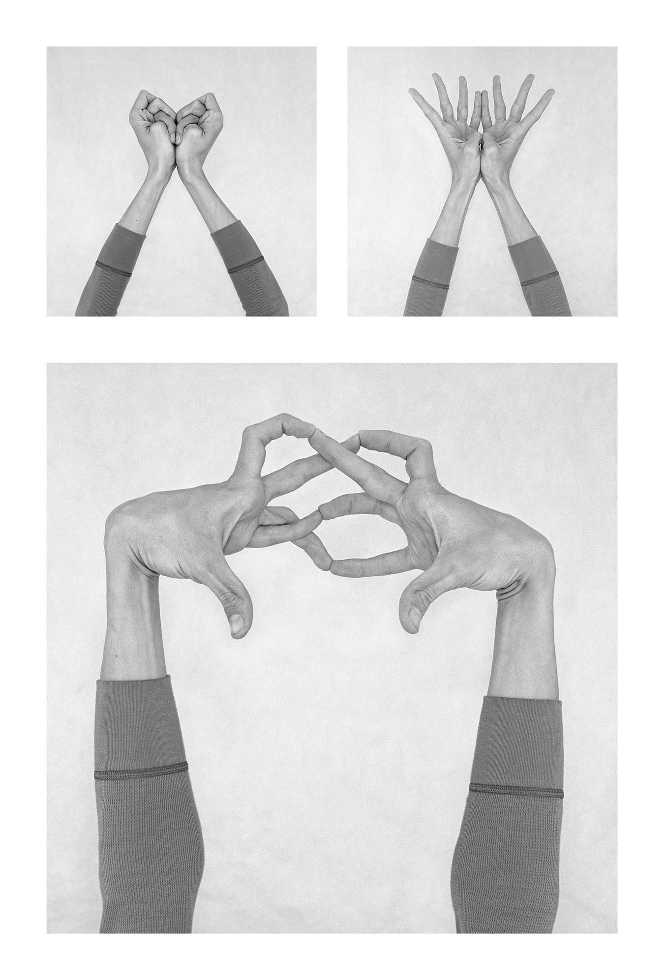 Nico Baixas / Gos-com-fuig Black and White Photograph - Untitled XVI, XVII, and XVIII From the Series Chiromorphose. Hands