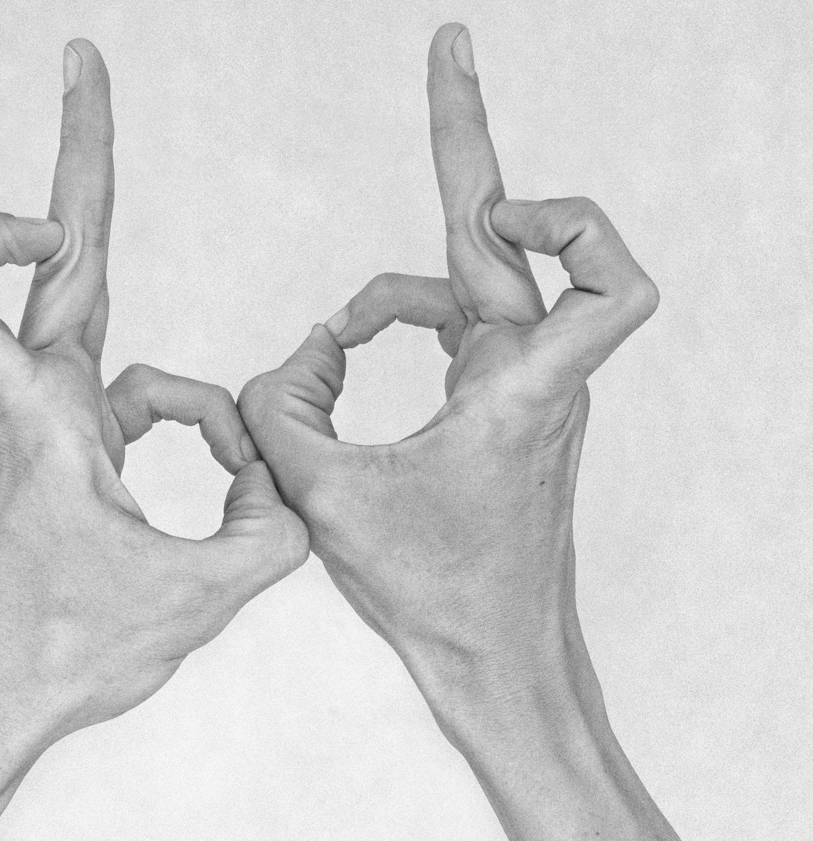 Ohne Titel XXV. Aus der Serie Chiromorphose. Die Hände. Schwarzweiß-Fotografie (Ästhetizismus), Photograph, von Nico Baixas / Gos-com-fuig