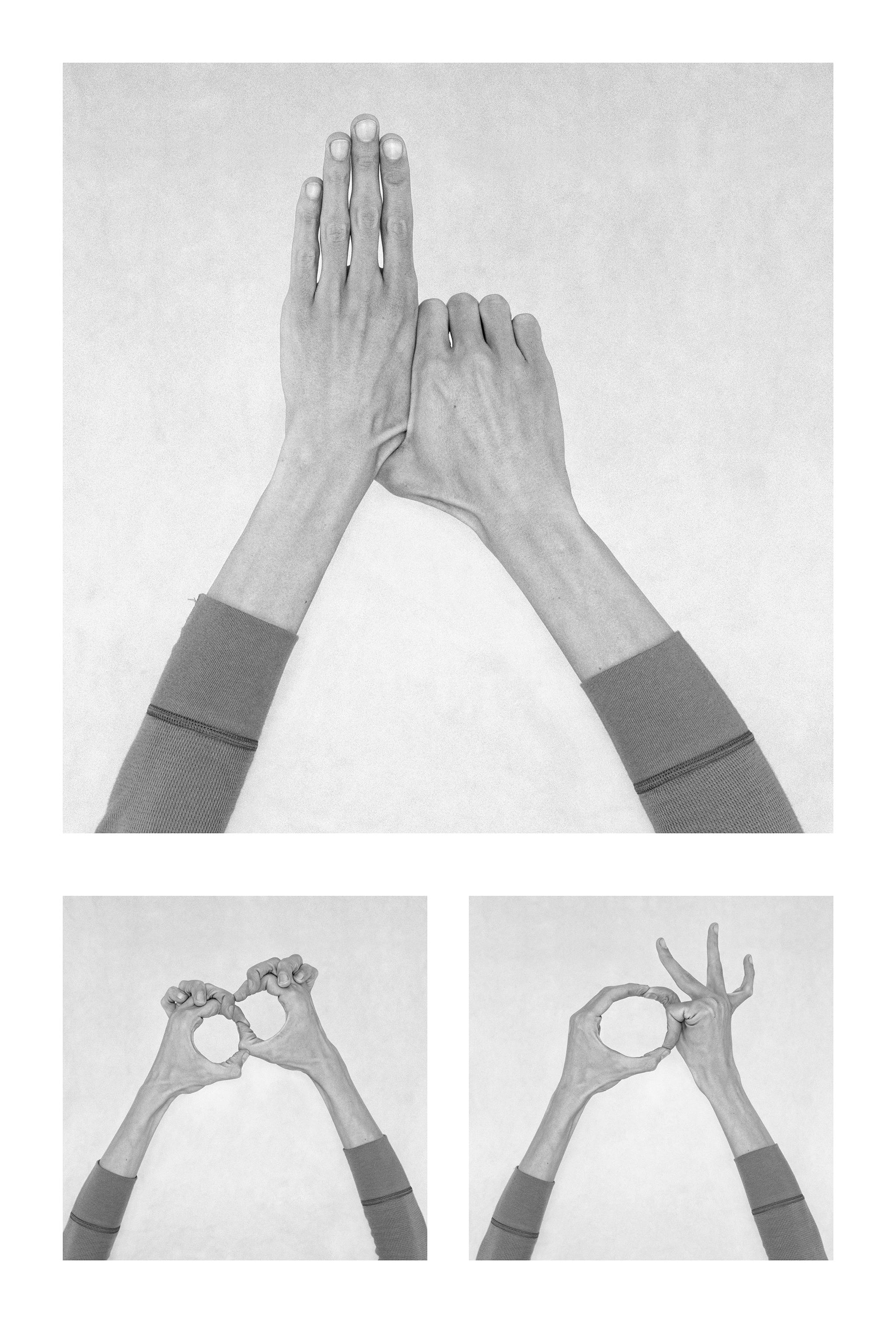Nico Baixas / Gos-com-fuig Figurative Photograph - Untitled XXXVIII, XXXIX and Untitled XXXII. Hands. From the Series Chiromorphose