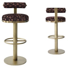 Sgabello da bar Nico realizzato a mano in ottone