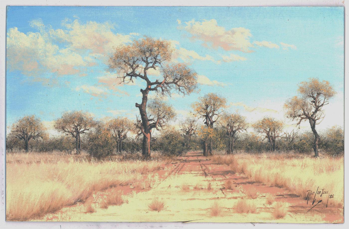 Nico Coetzee - 1988 Oil, South African Track For Sale 1