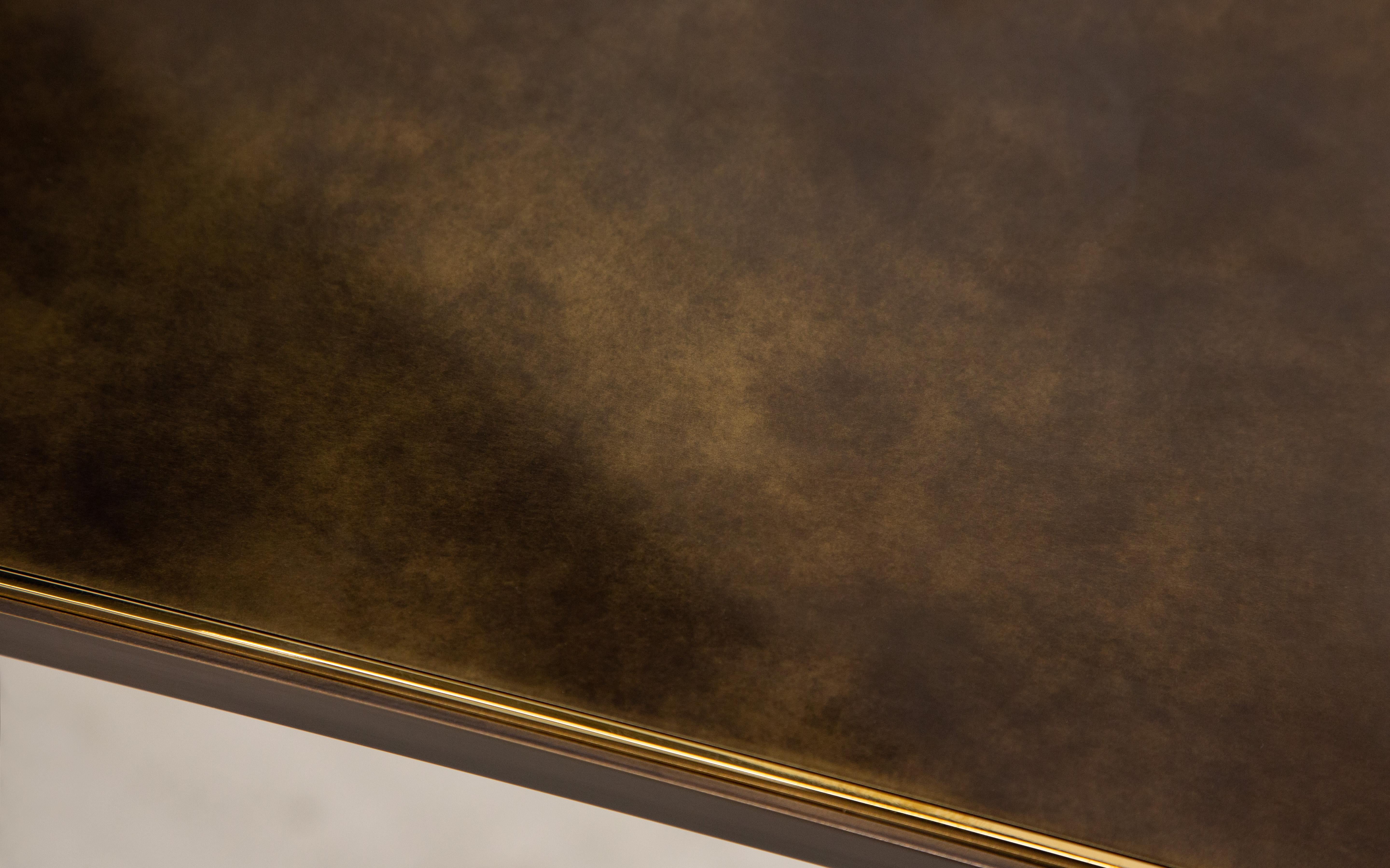 Nico Console Table — Small — Patinated Brass Frame — Patinated Brass Top In New Condition For Sale In Washington, GB