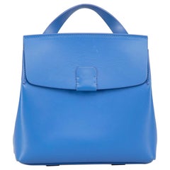 Zaino medio in pelle blu elettrico di Nico Giani