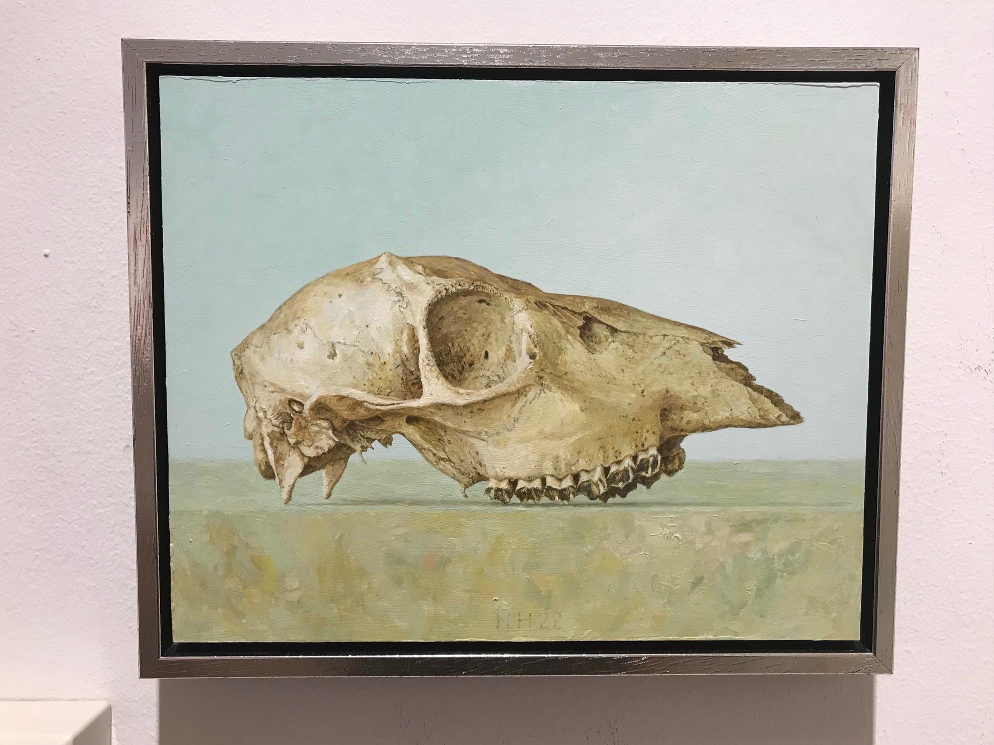 ''Reperto archeologico'' Pittura olandese contemporanea di uno scheletro - Painting di Nico Heilijgers